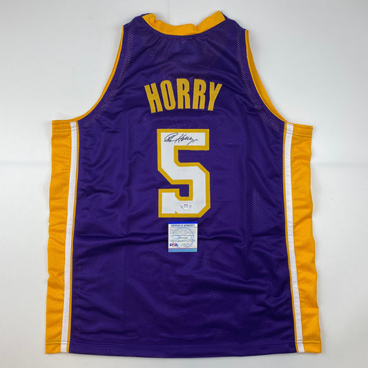 Autographed/Signed Robert Horry Los Angeles LA Purple Basketball Jersey PSA/DNA COA - Sport Cards