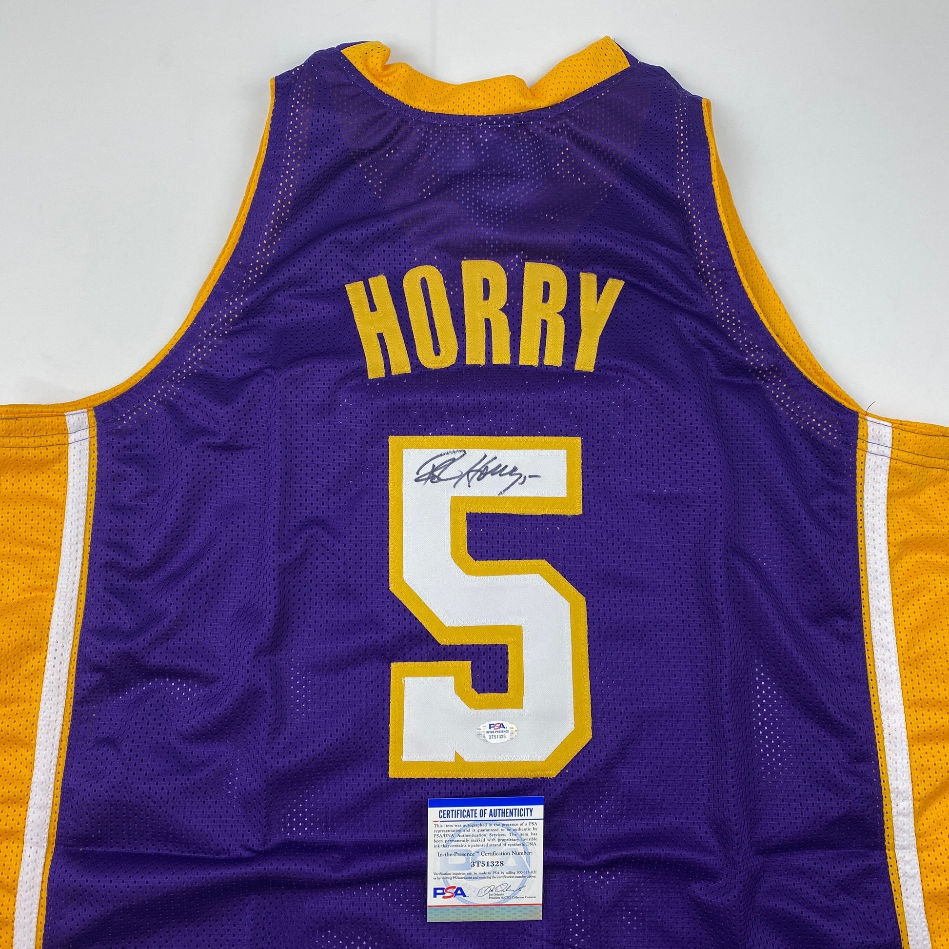 Autographed/Signed Robert Horry Los Angeles LA Purple Basketball Jersey PSA/DNA COA - Sport Cards