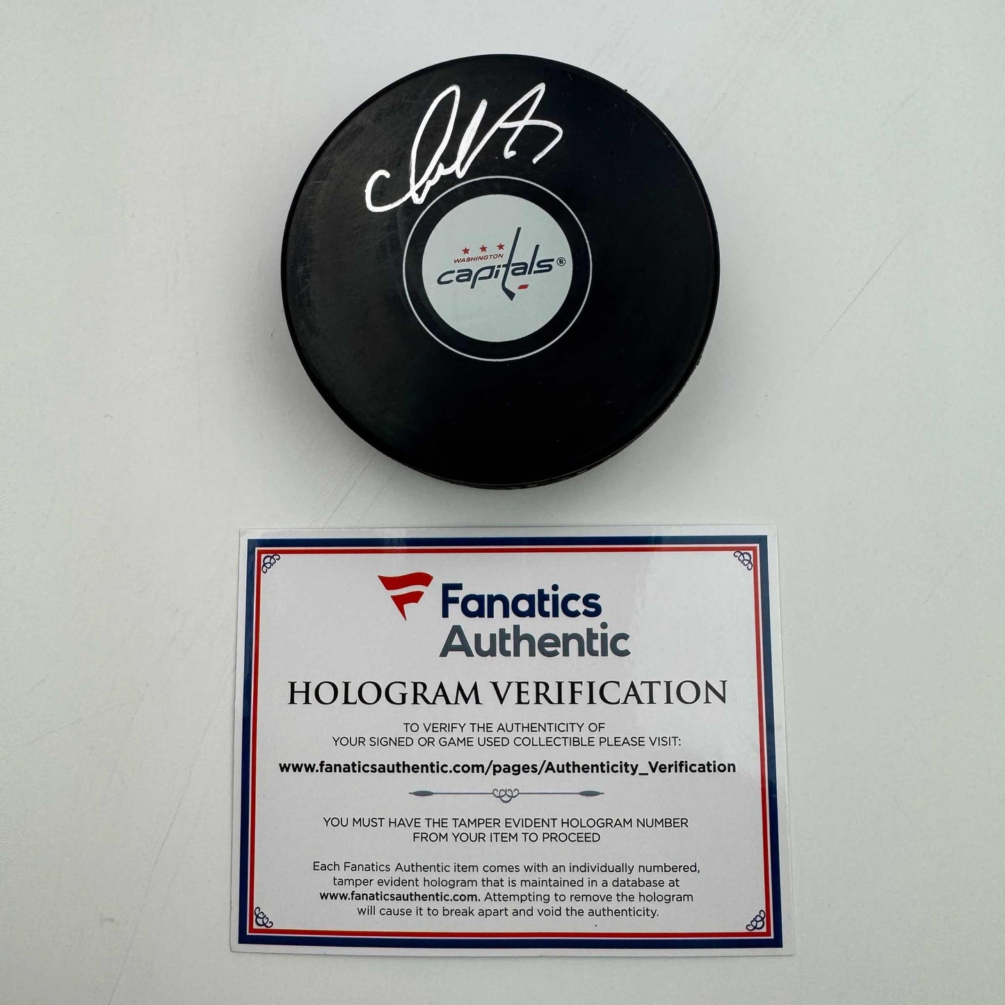 Autographed/Signed Alexander Alex Ovechkin Washington Capitals Logo Hockey Puck Fanatics COA