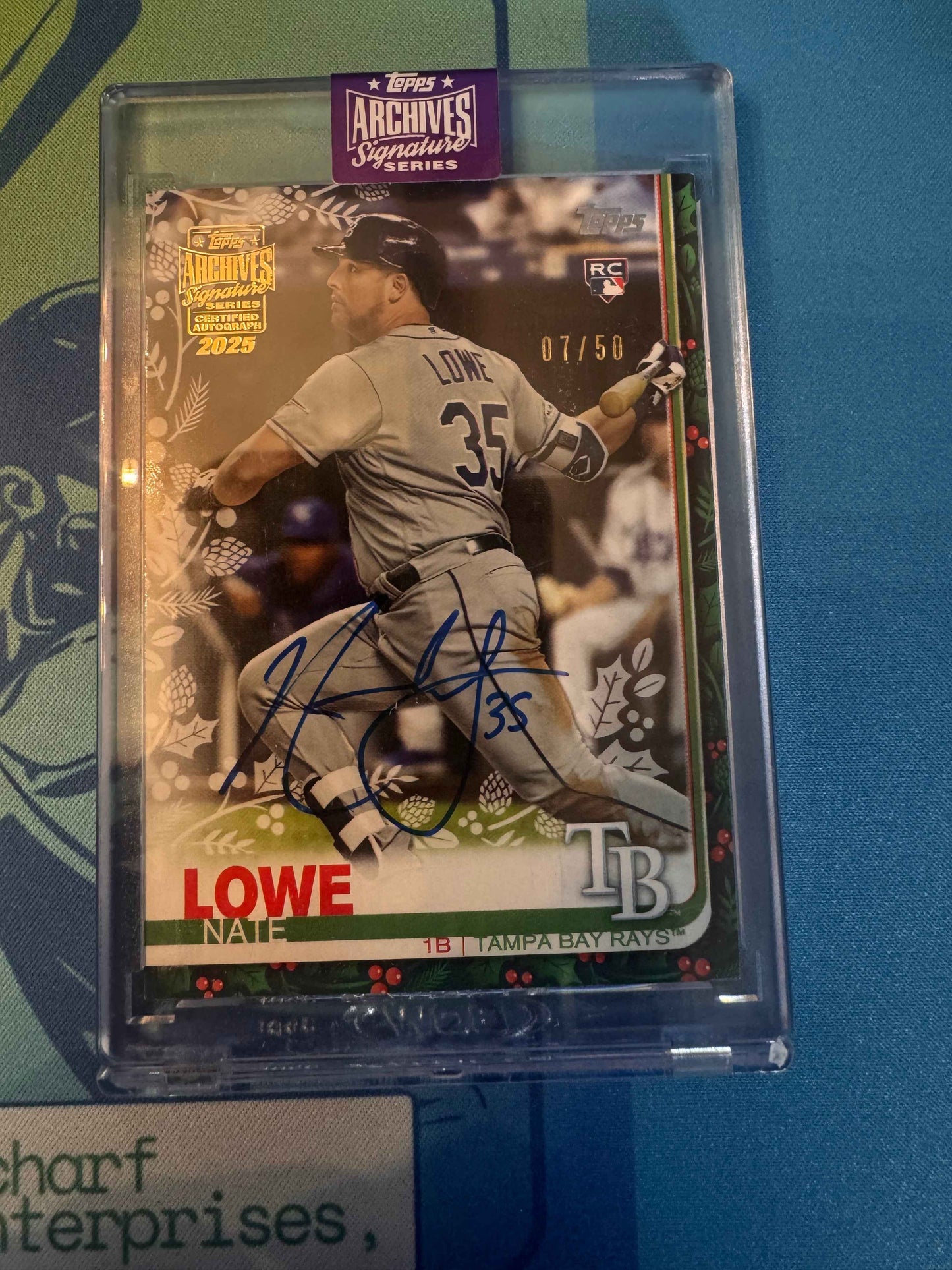 2025 Topps Archives Signature Series Certified Autographs #HW3 Nate Lowe 7/50 Certified Autograph Card
