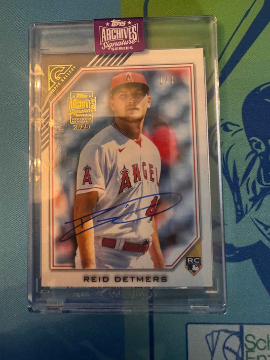 2025 Topps Archives Signature Series Certified Autographs #45 Reid Detmers 1/1 Certified Autograph Card