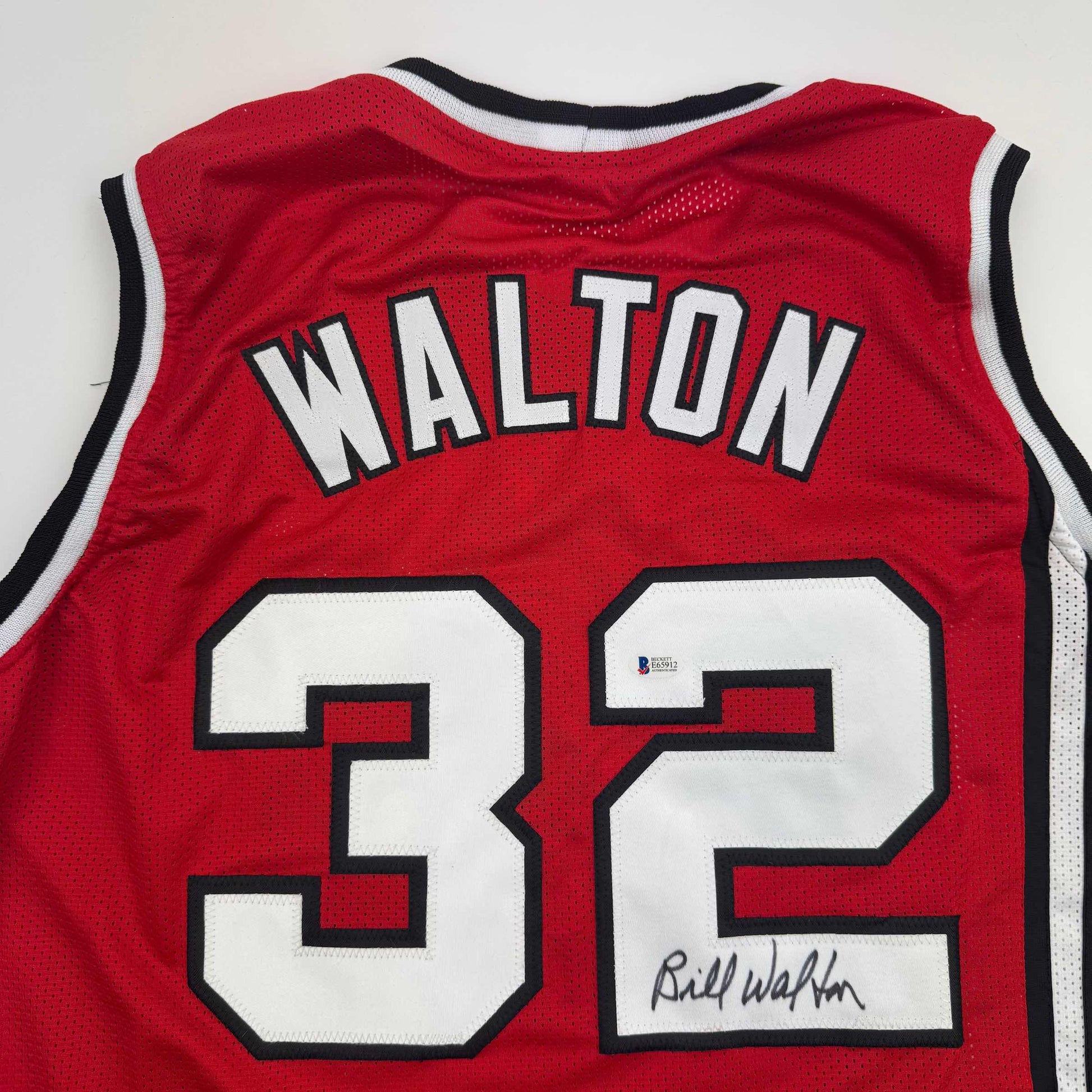 Autographed/Signed Bill Walton Portland Red Basketball Jersey JSA COA - Sport Cards