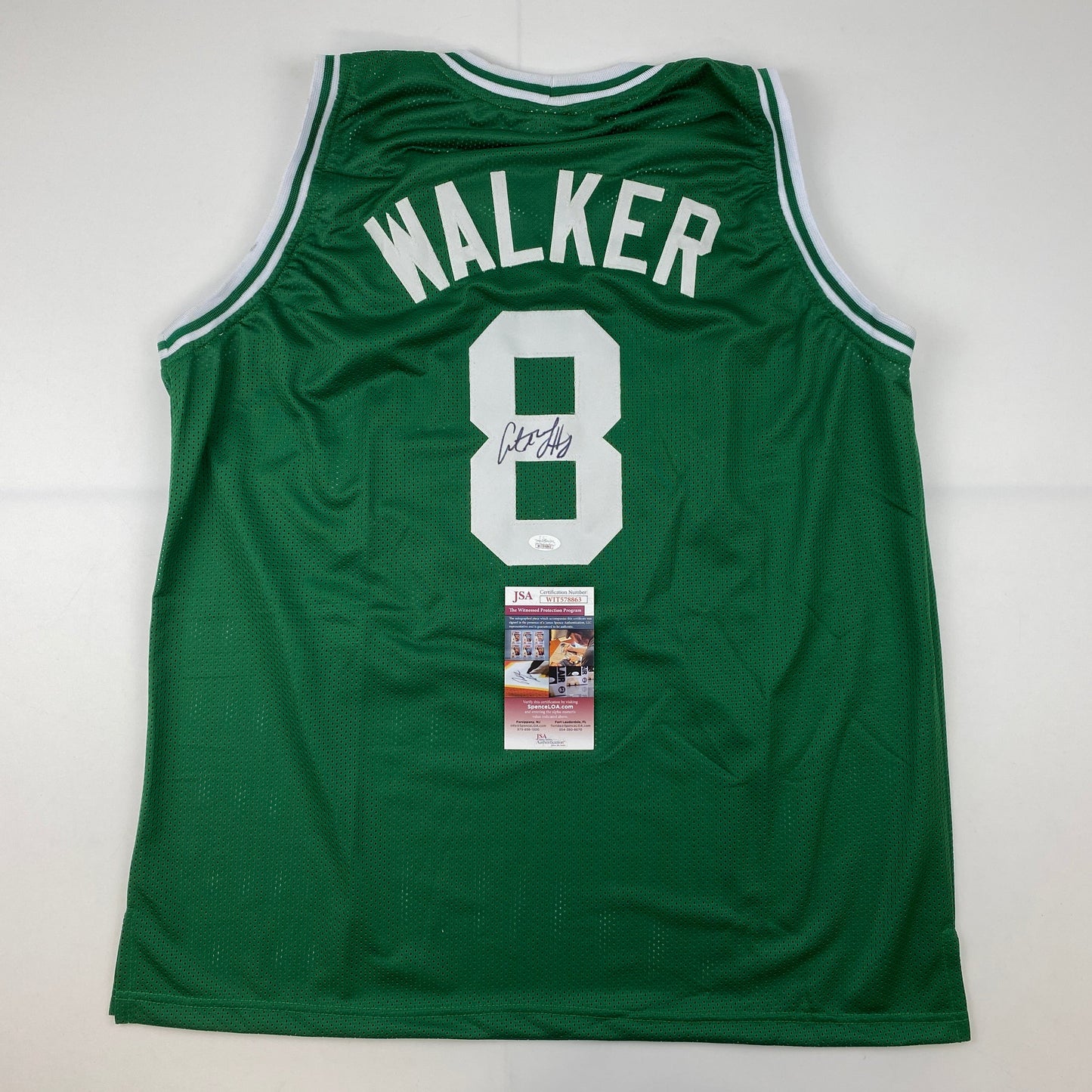 Autographed/Signed Antoine Walker Boston Green Basketball Jersey JSA COA - Sport Cards