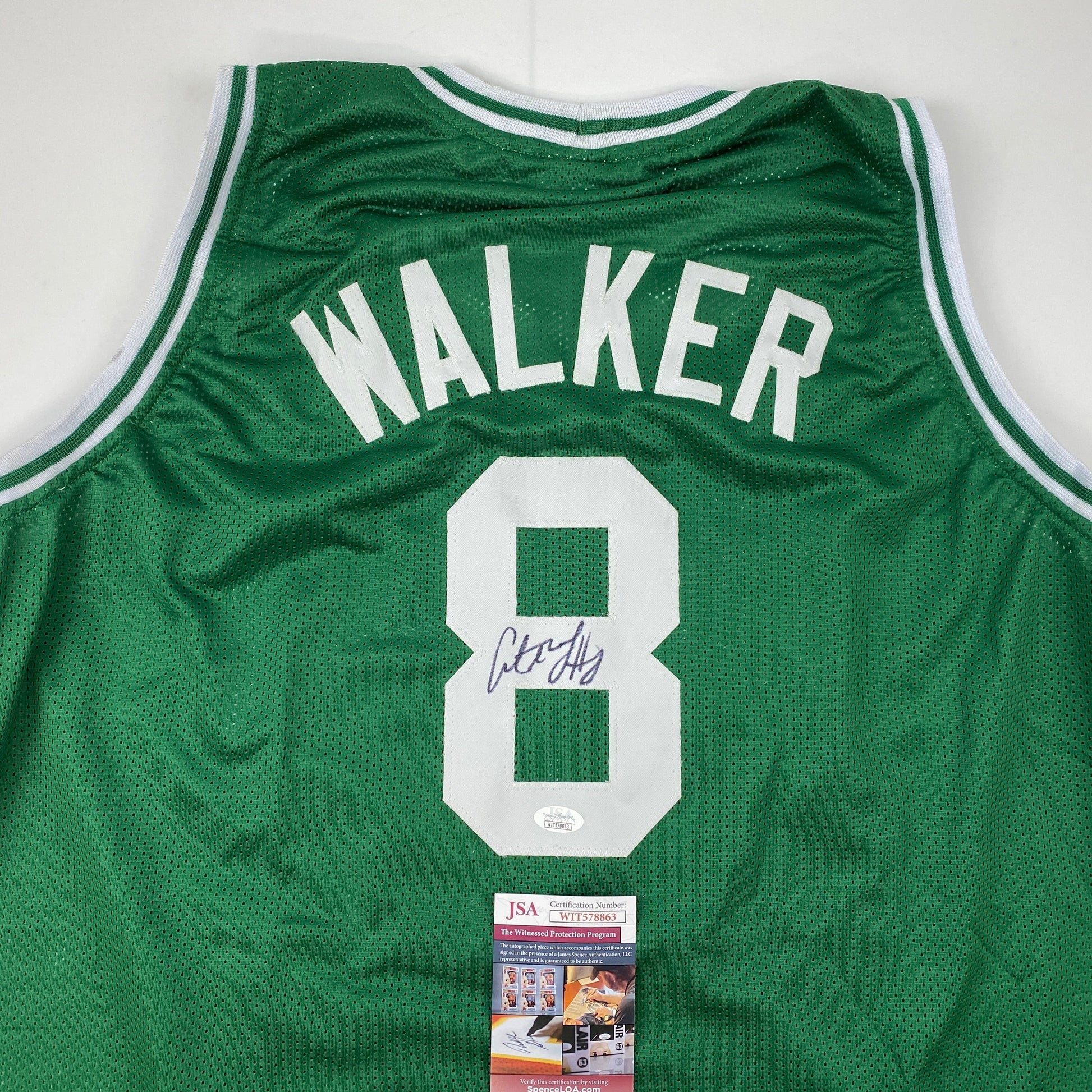 Autographed/Signed Antoine Walker Boston Green Basketball Jersey JSA COA - Sport Cards