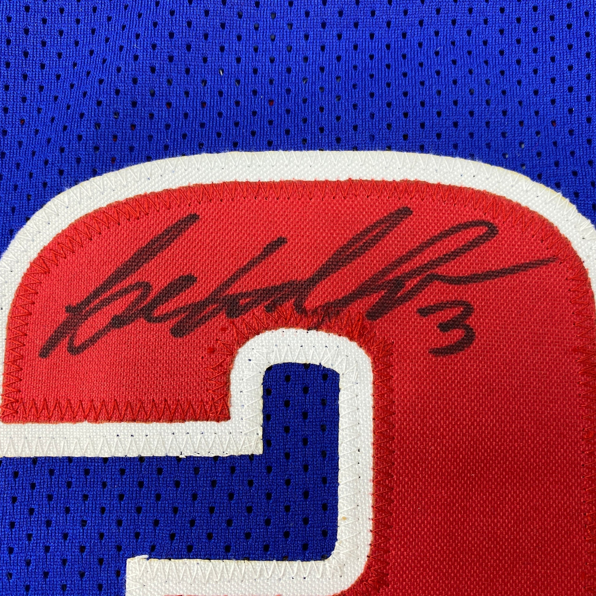Autographed/Signed Ben Wallace Detroit Blue Basketball Jersey JSA COA - Sport Cards