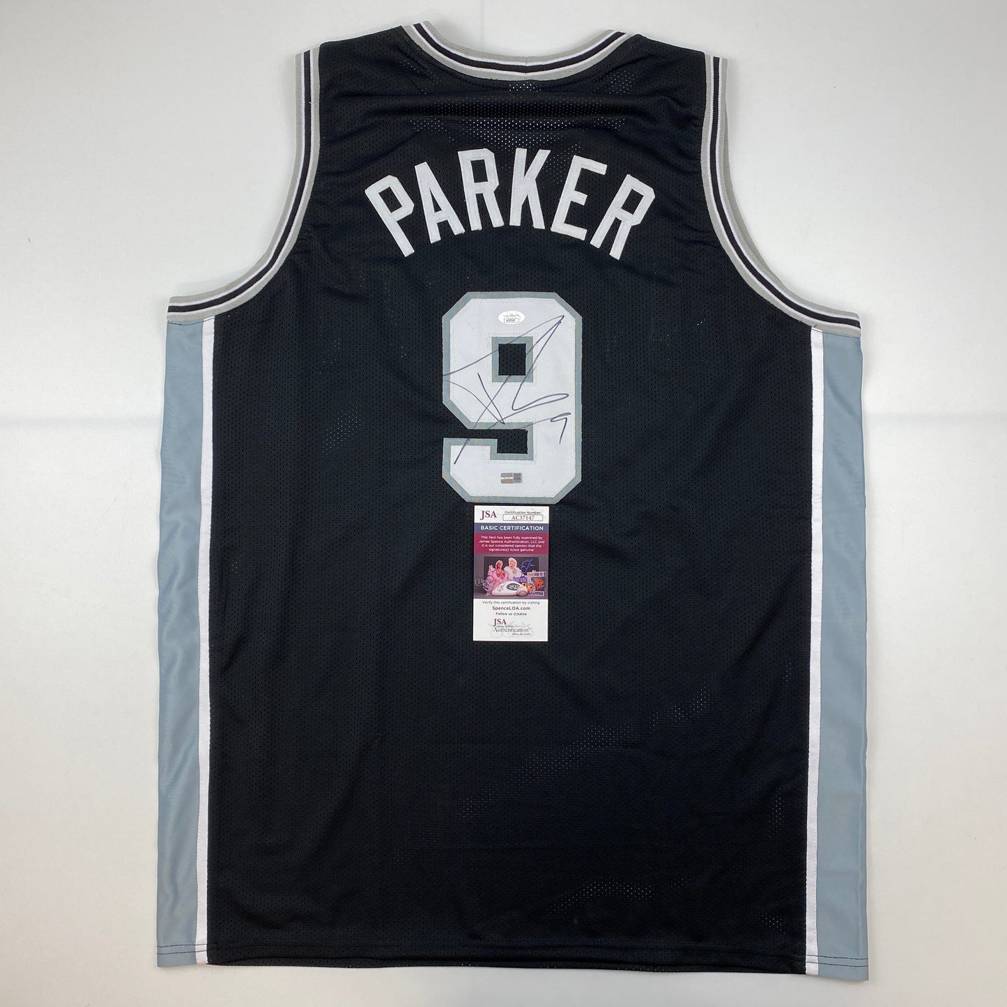 Autographed/Signed Tony Parker San Antonio Black Basketball Jersey JSA COA - Sport Cards