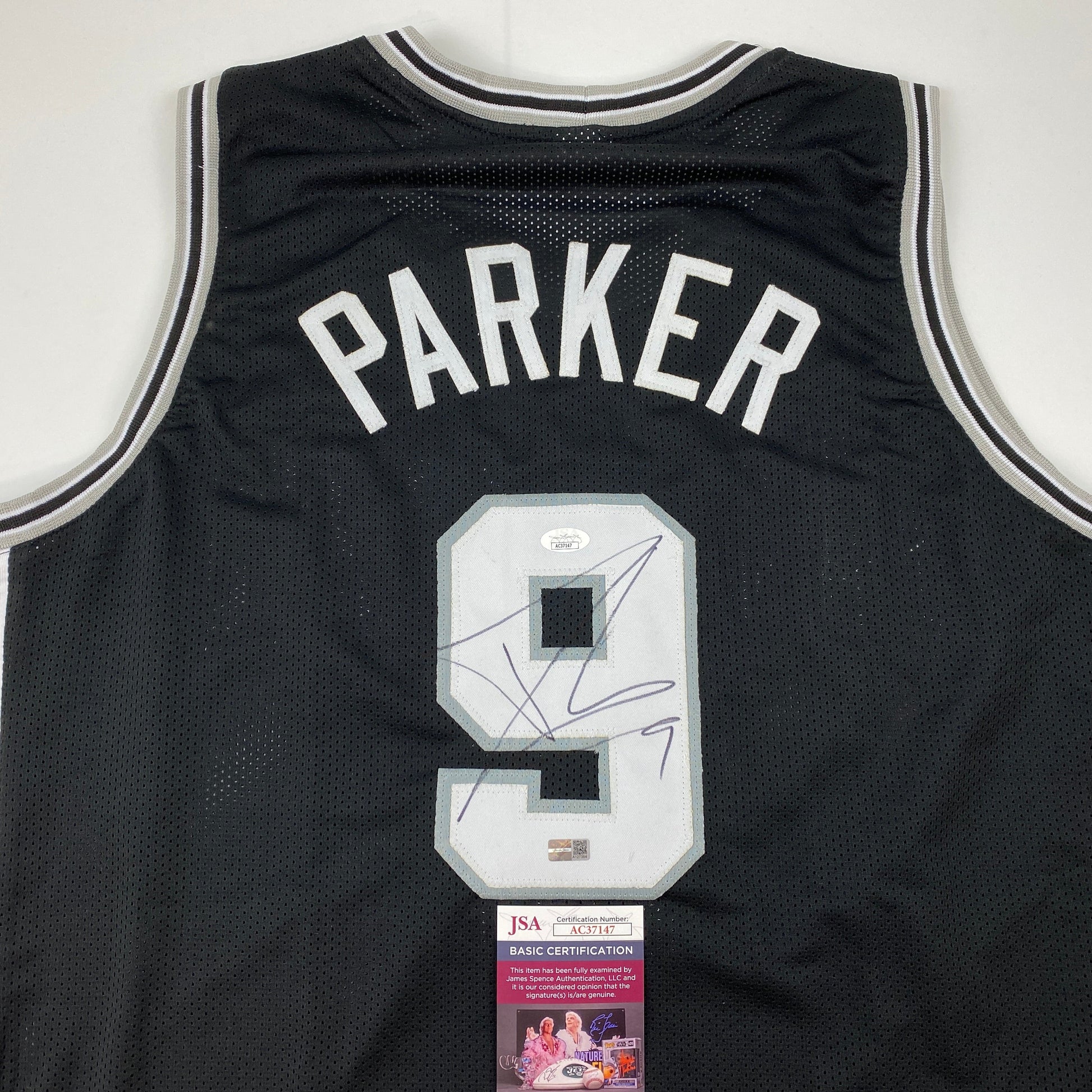 Autographed/Signed Tony Parker San Antonio Black Basketball Jersey JSA COA - Sport Cards