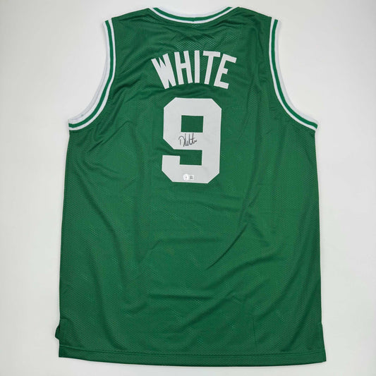 Autographed/Signed Derrick White Boston Green Basketball Jersey JSA COA - Sport Cards