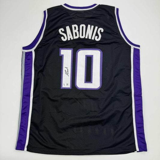 Autographed/Signed Domantas Sabonis Sacramento Black Basketball Jersey Beckett BAS COA - Sport Cards