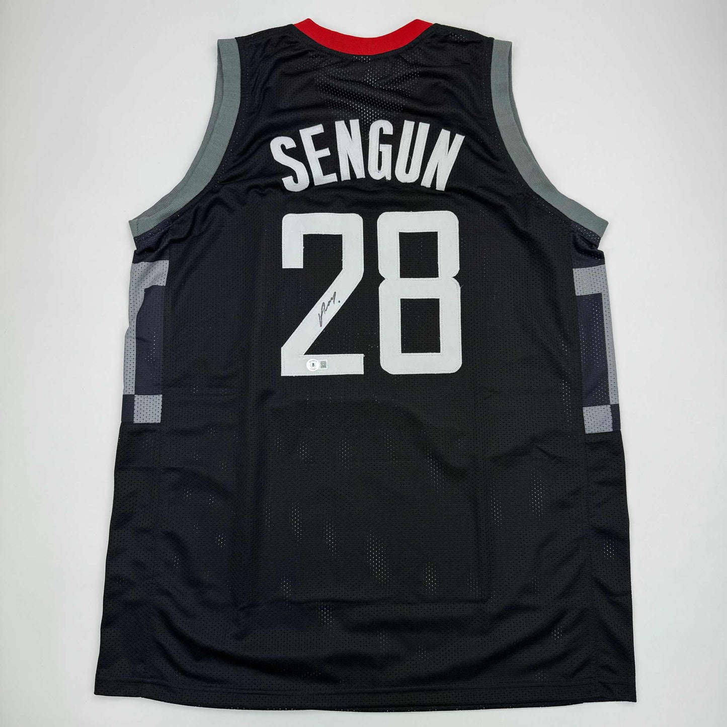 Autographed/Signed Alperen Sengun Houston Black Basketball Jersey Beckett BAS COA - Sport Cards