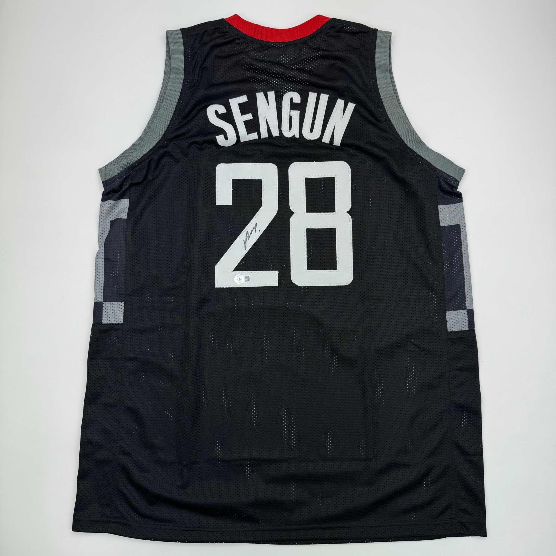 Autographed/Signed Alperen Sengun Houston Black Basketball Jersey Beckett BAS COA - Sport Cards