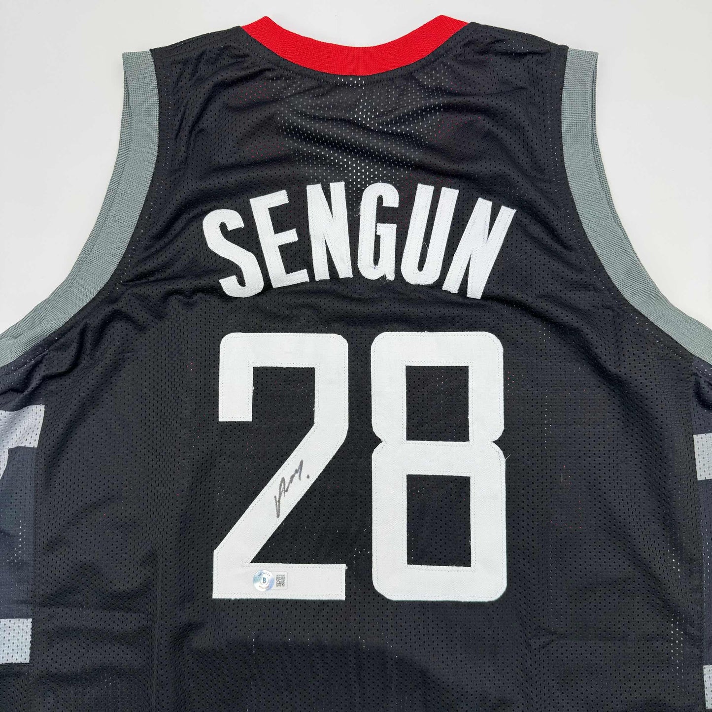 Autographed/Signed Alperen Sengun Houston Black Basketball Jersey Beckett BAS COA - Sport Cards