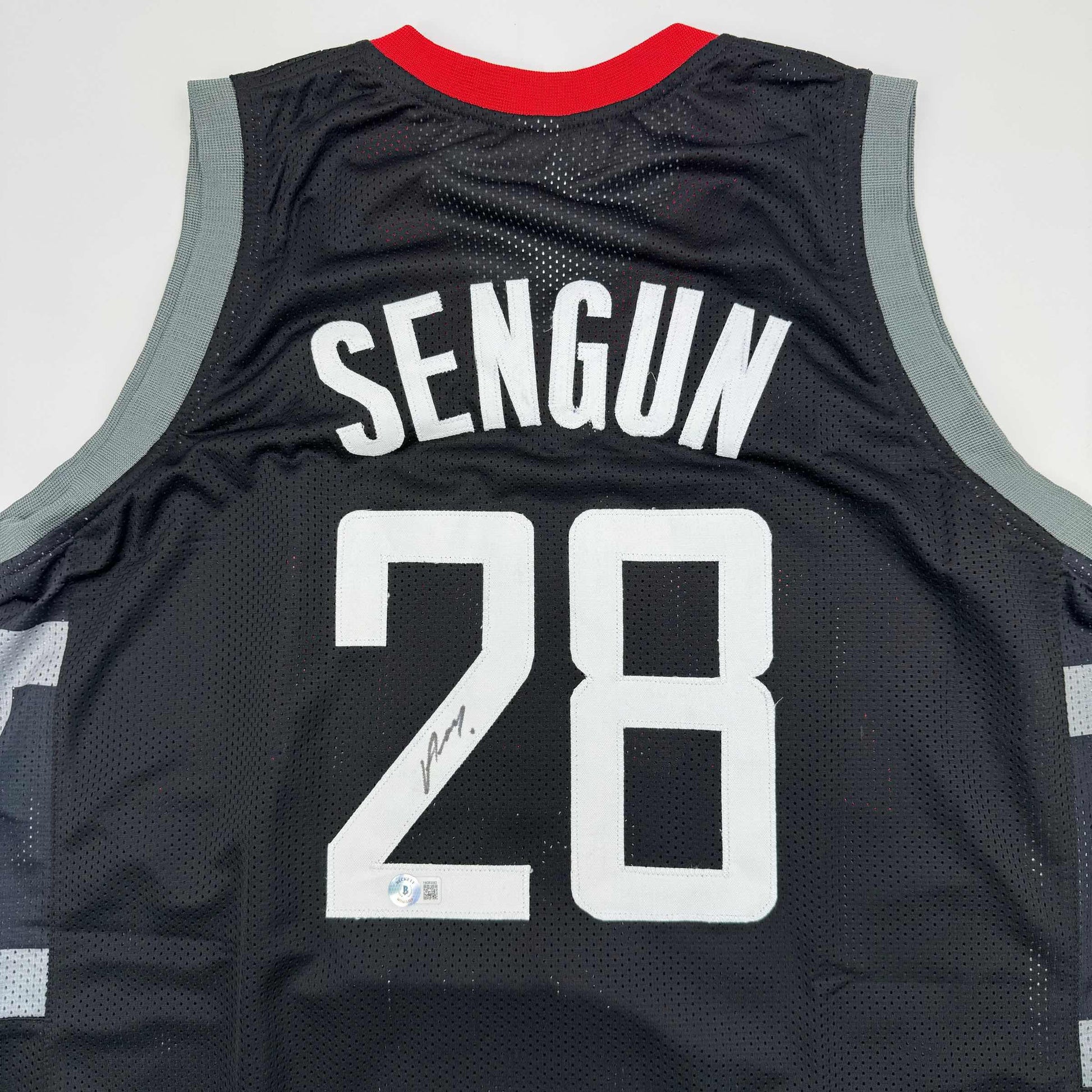 Autographed/Signed Alperen Sengun Houston Black Basketball Jersey Beckett BAS COA - Sport Cards