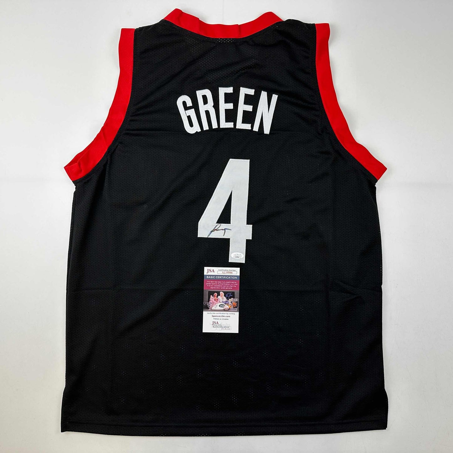 Autographed/Signed Jalen Green #4 Houston Black Basketball Jersey JSA COA - Sport Cards