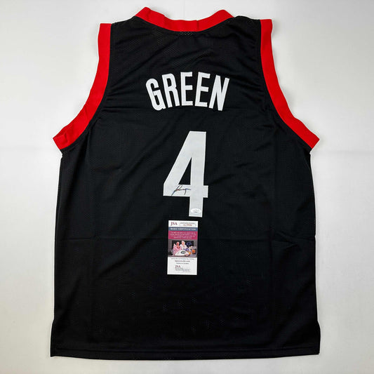 Autographed/Signed Jalen Green #4 Houston Black Basketball Jersey JSA COA - Sport Cards