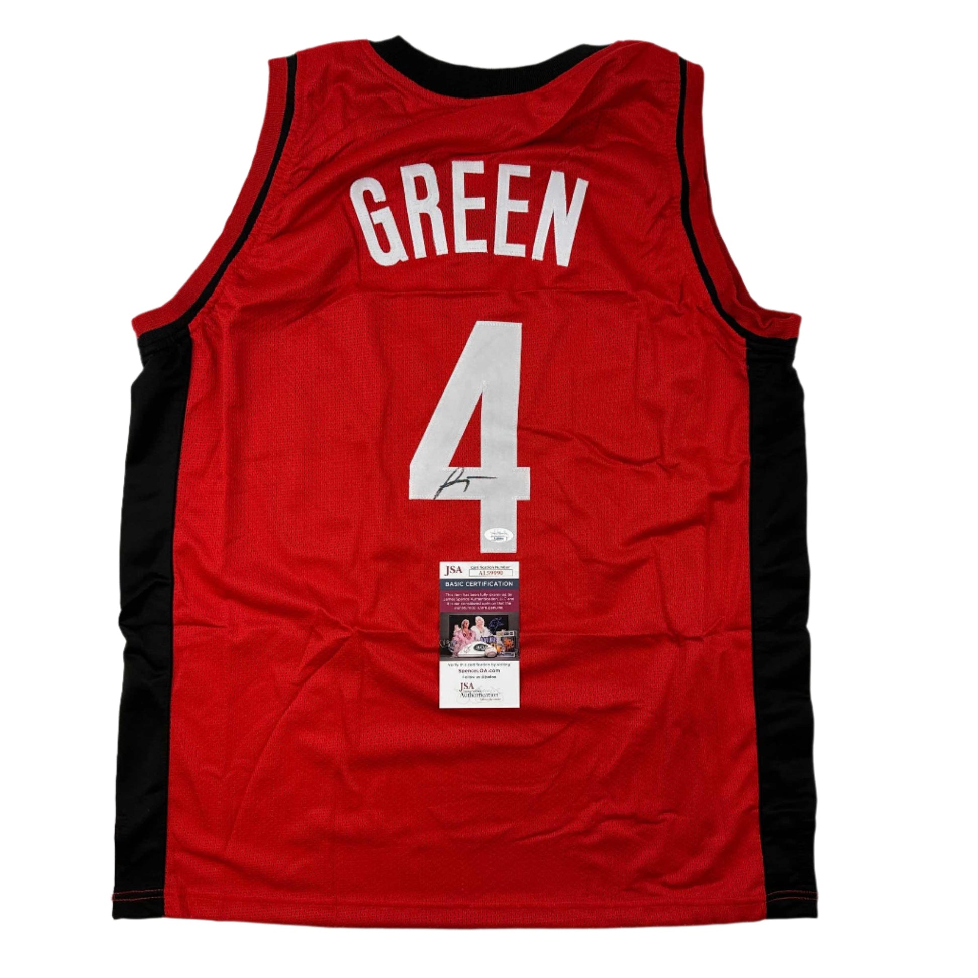 Autographed/Signed Jalen Green #4 Houston Red Basketball Jersey JSA COA - Sport Cards