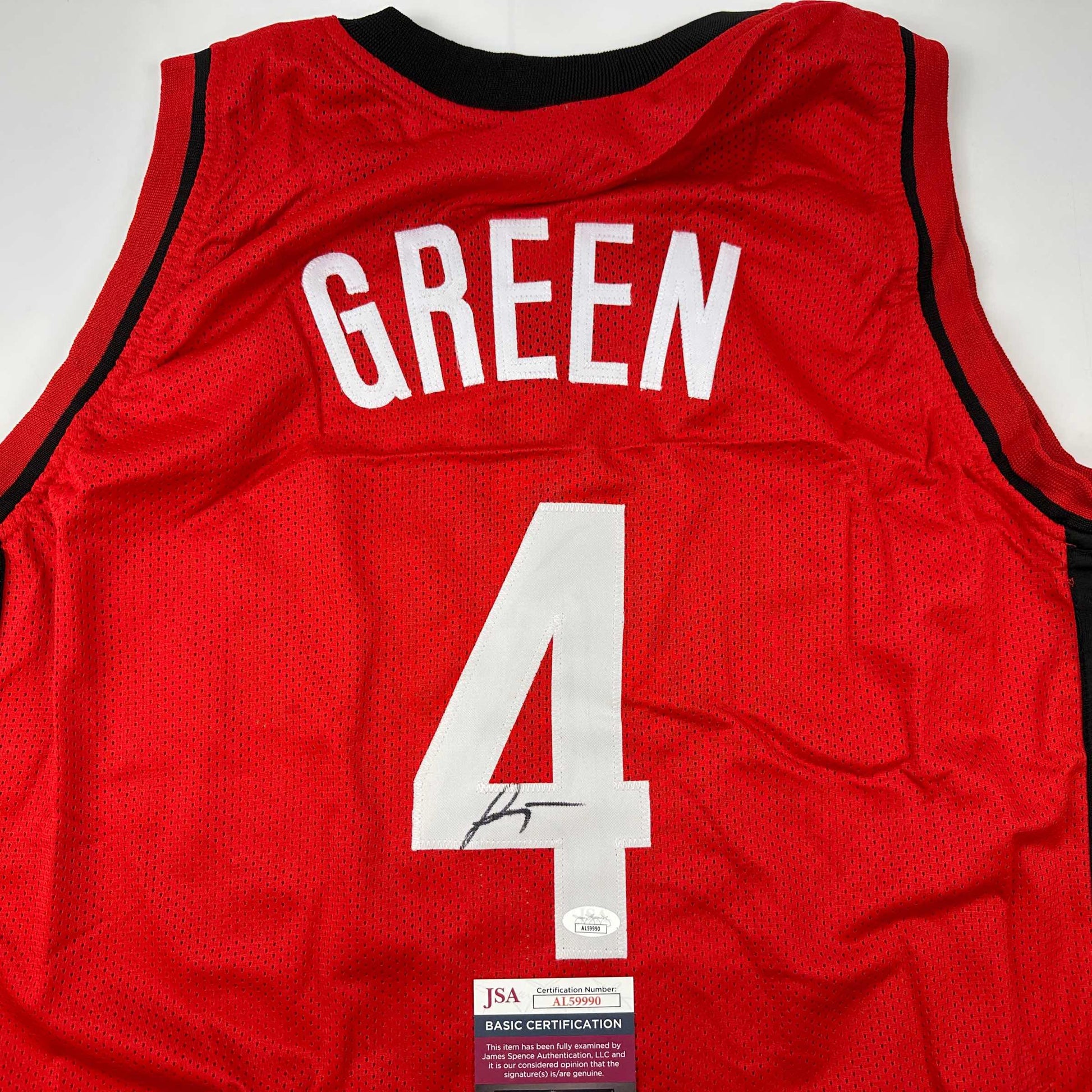 Autographed/Signed Jalen Green #4 Houston Red Basketball Jersey JSA COA - Sport Cards