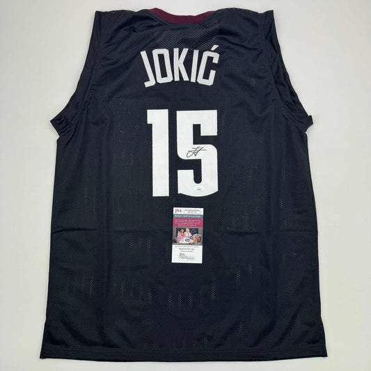 Autographed/Signed Nikola Jokic Denver Black 5280 City Edition Basketball Jersey JSA COA - Sport Cards