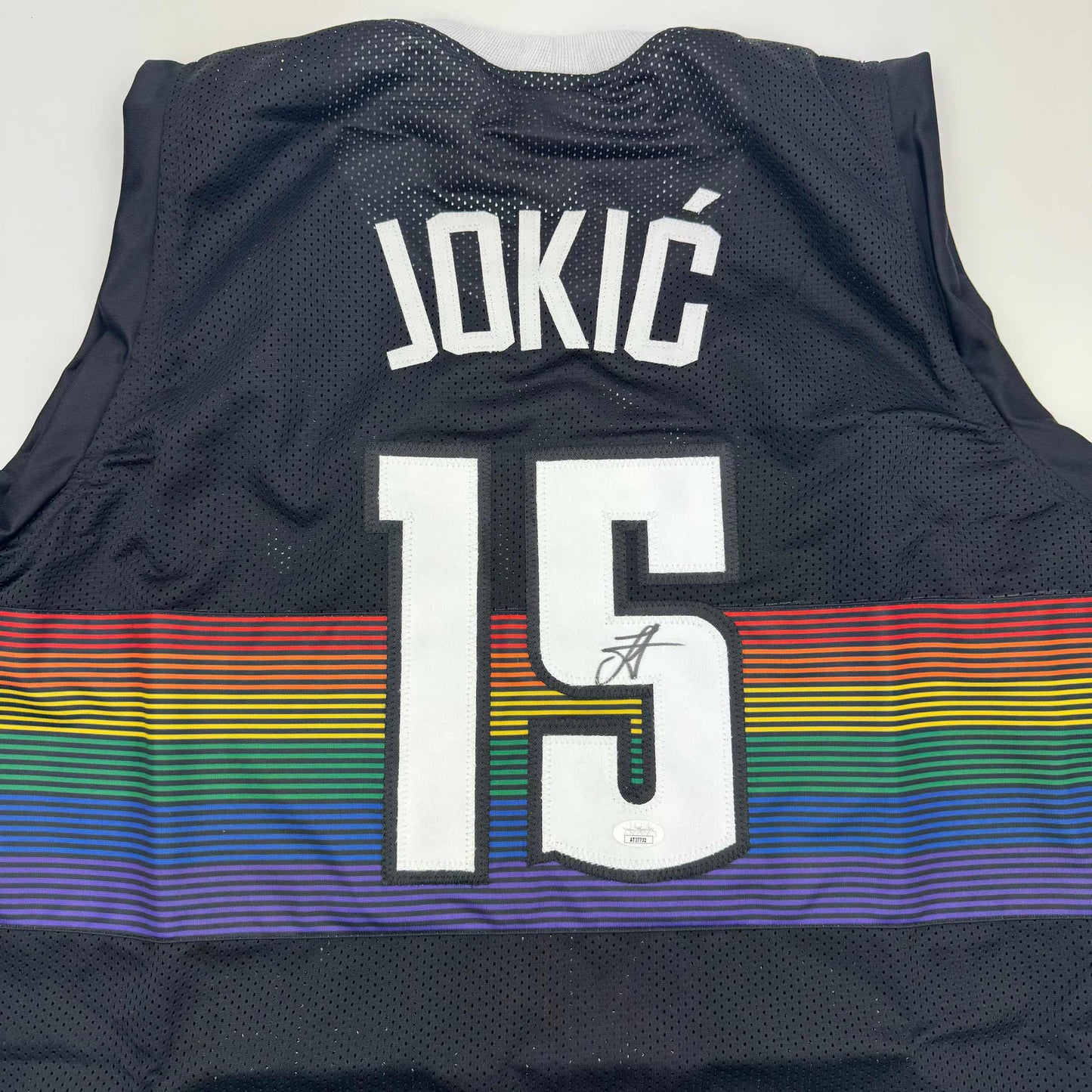 Autographed/Signed Nikola Jokic Denver Black Rainbow Basketball Jersey JSA COA - Sport Cards