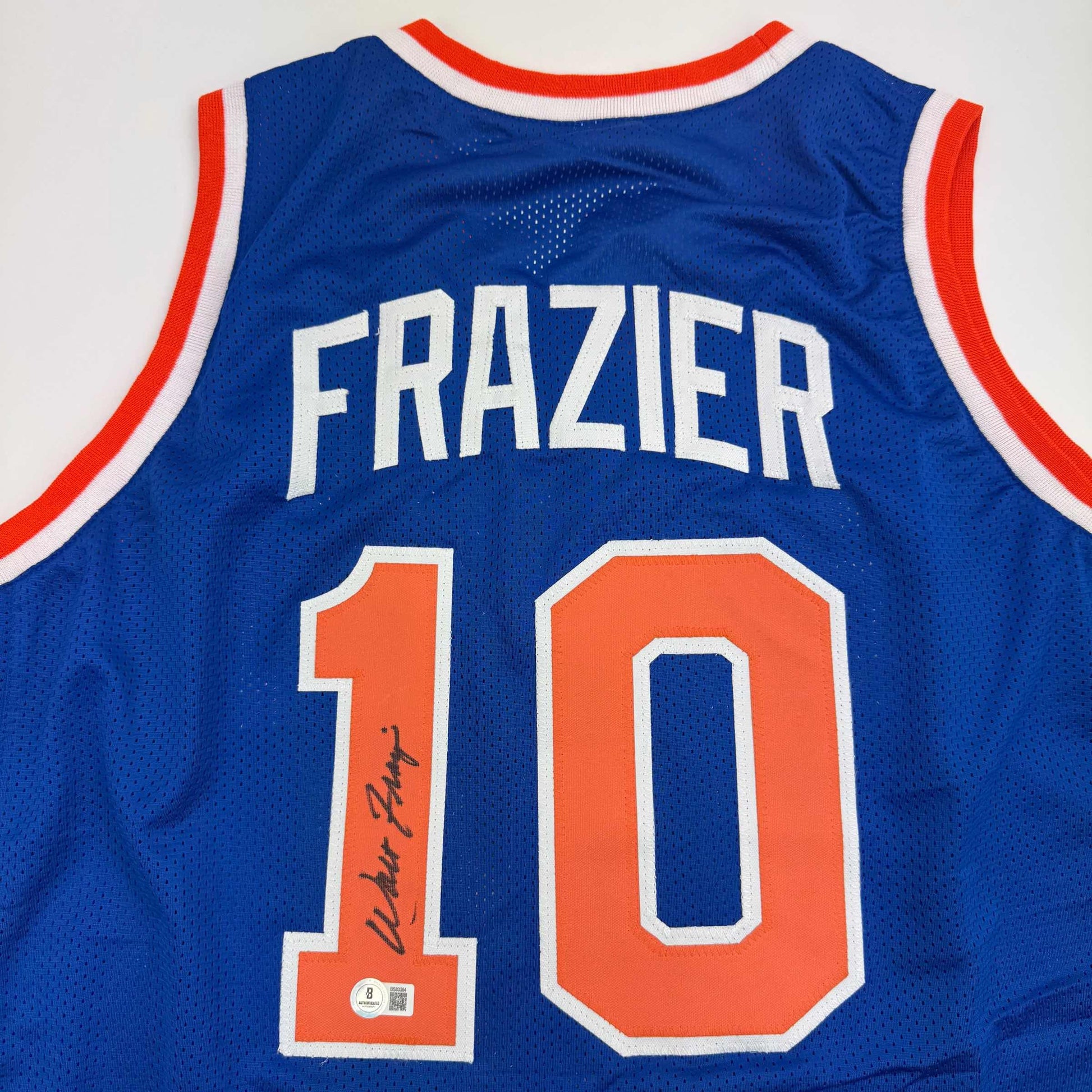 Autographed/Signed Walt Frazier New York Blue Basketball Jersey PSA/DNA COA - Sport Cards
