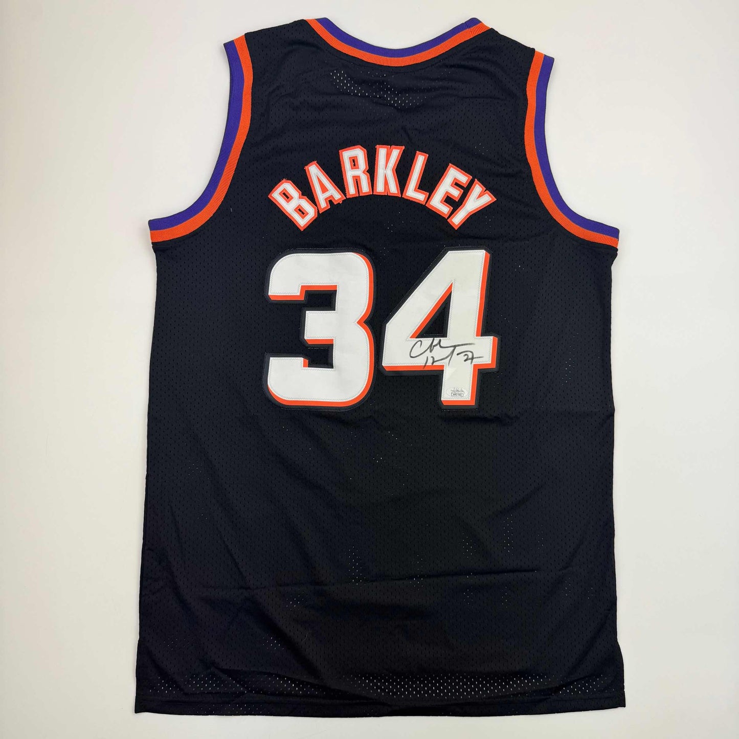 Autographed/Signed Charles Barkley Phoenix Black Basketball Jersey JSA COA - Sport Cards