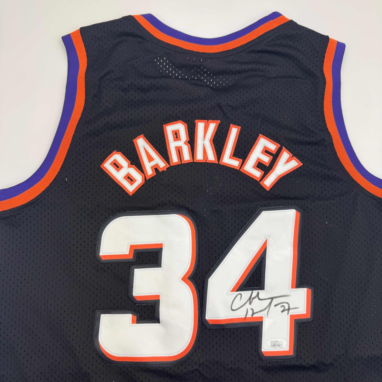 Autographed/Signed Charles Barkley Phoenix Black Basketball Jersey JSA COA - Sport Cards
