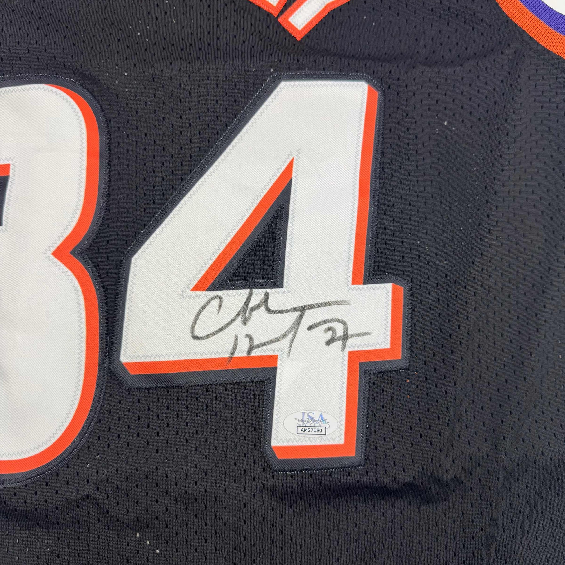 Autographed/Signed Charles Barkley Phoenix Black Basketball Jersey JSA COA - Sport Cards