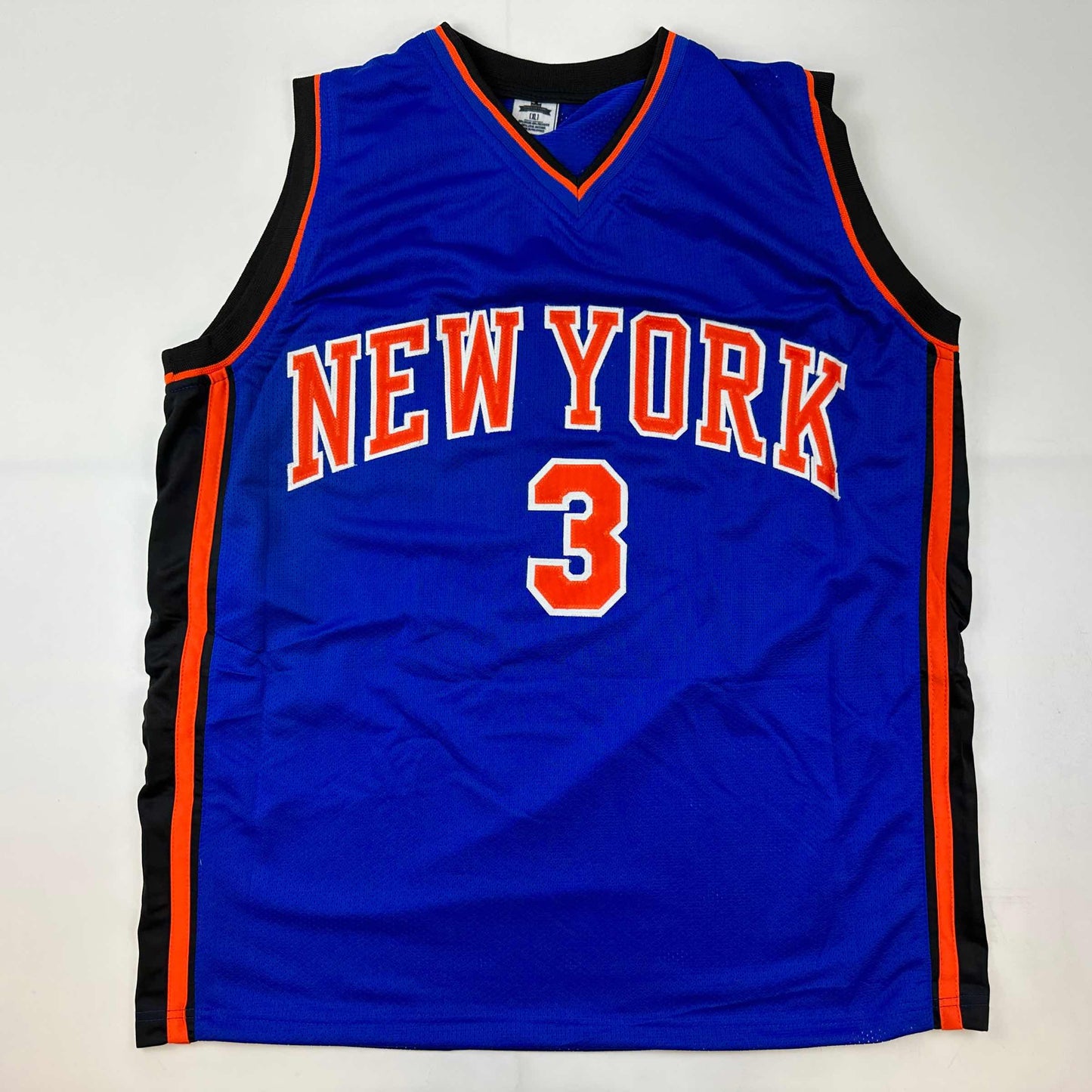 Autographed/Signed Stephon Marbury New York Blue Basketball Jersey Beckett BAS COA - Sport Cards