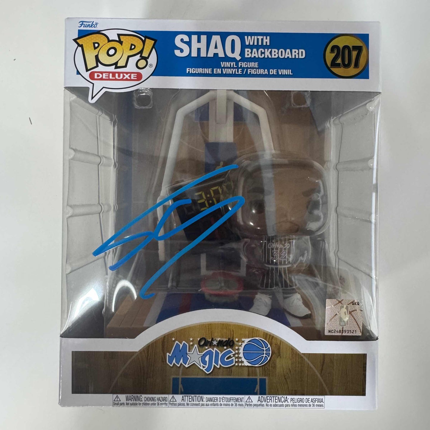 Autographed/Signed Shaq Shaquille O'Neal Orlando Magic Basketball Funko Pop #207 Figurine PSA COA