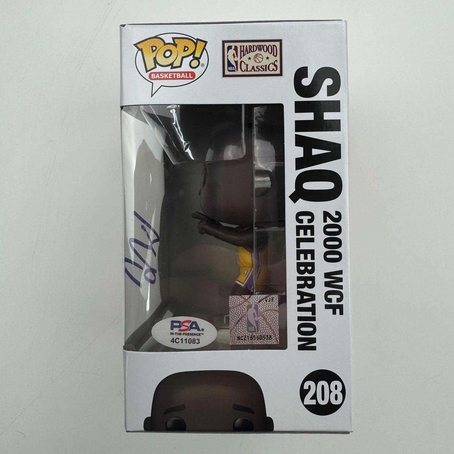 Autographed/Signed Shaq Shaquille O'Neal Orlando Magic Basketball Funko Pop #208 Figurine PSA COA