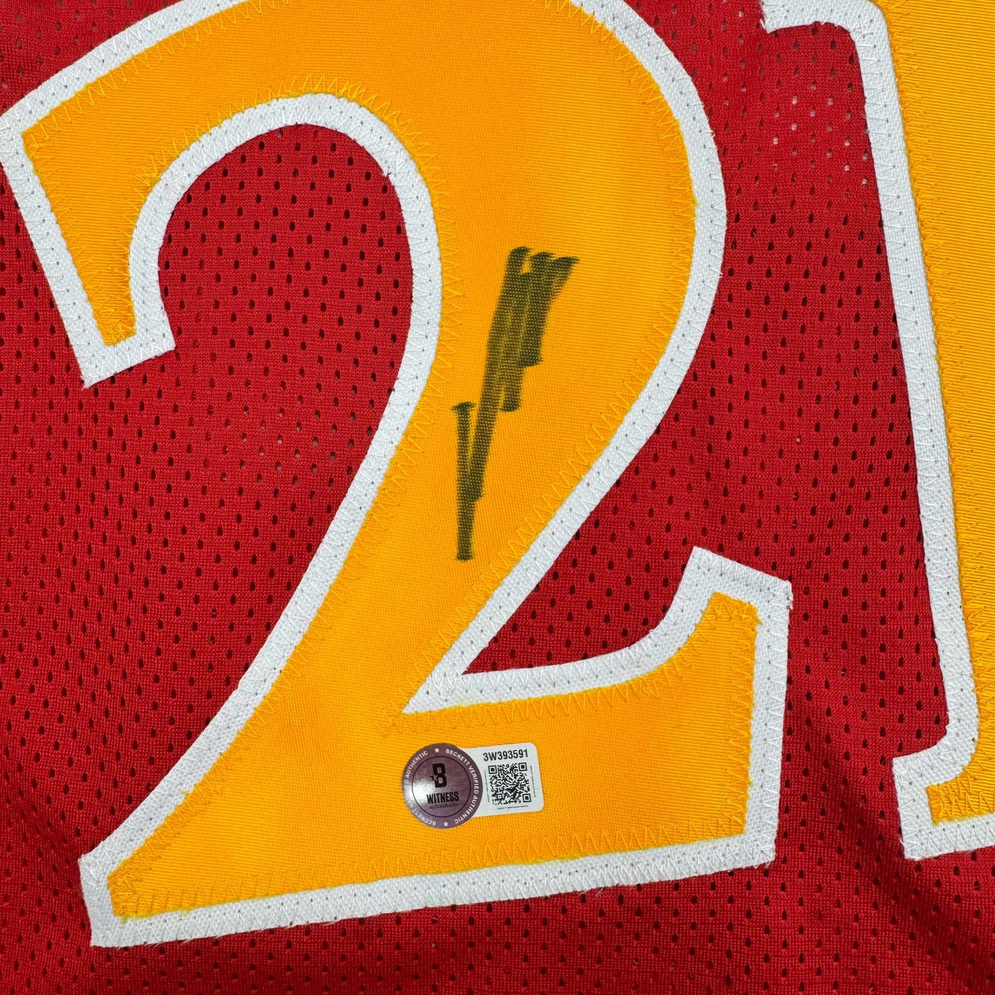 Autographed/Signed Dominique Wilkins Atlanta Red Basketball Jersey Beckett BAS COA - Sport Cards