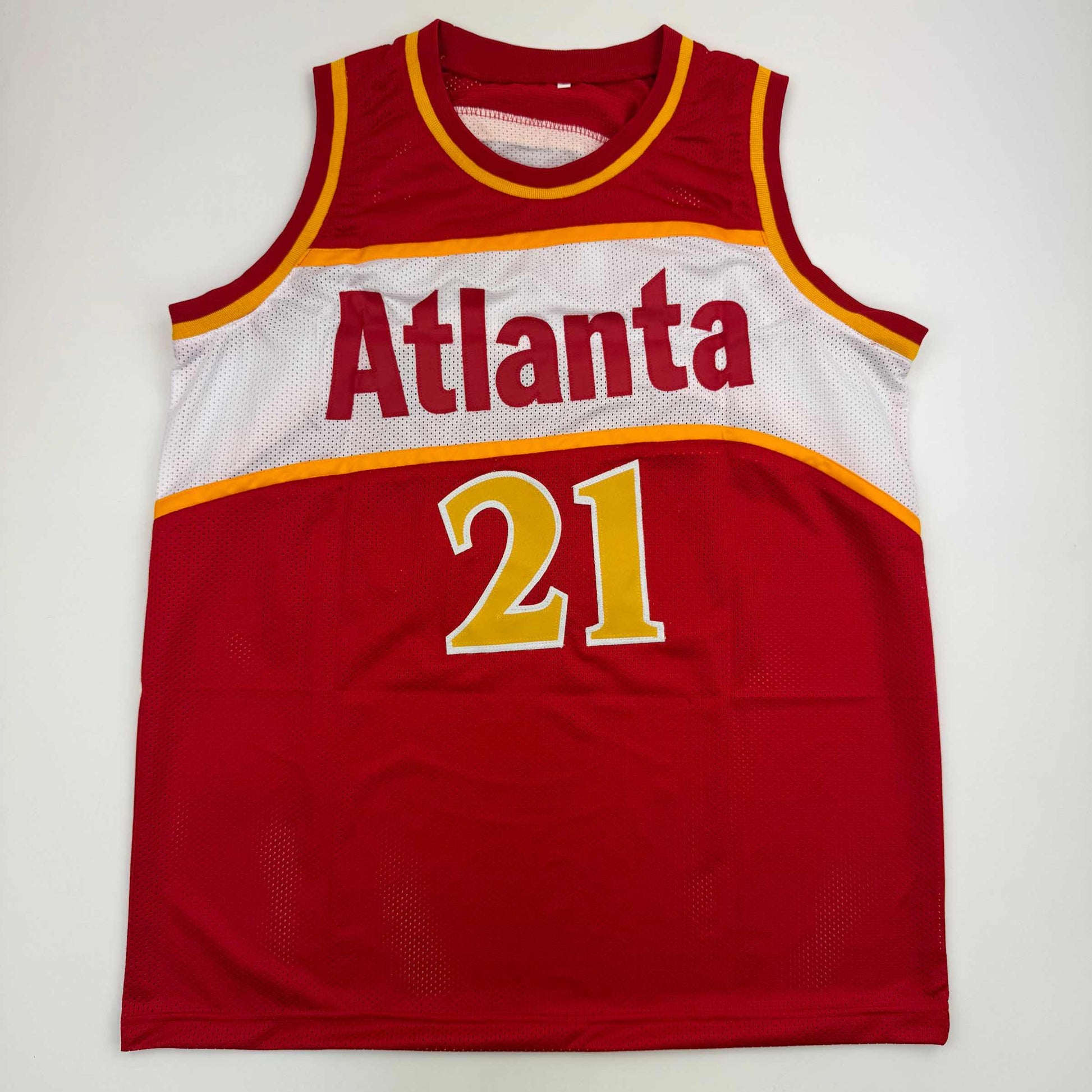 Autographed/Signed Dominique Wilkins Atlanta Red Basketball Jersey Beckett BAS COA - Sport Cards