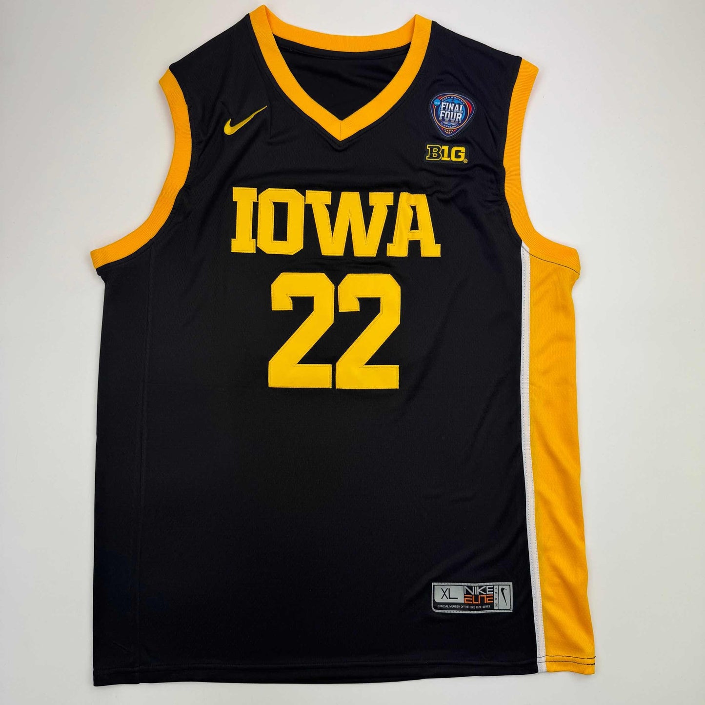 Autographed/Signed Caitlin Clark Iowa Black Basketball Jersey Panini COA - Sport Cards
