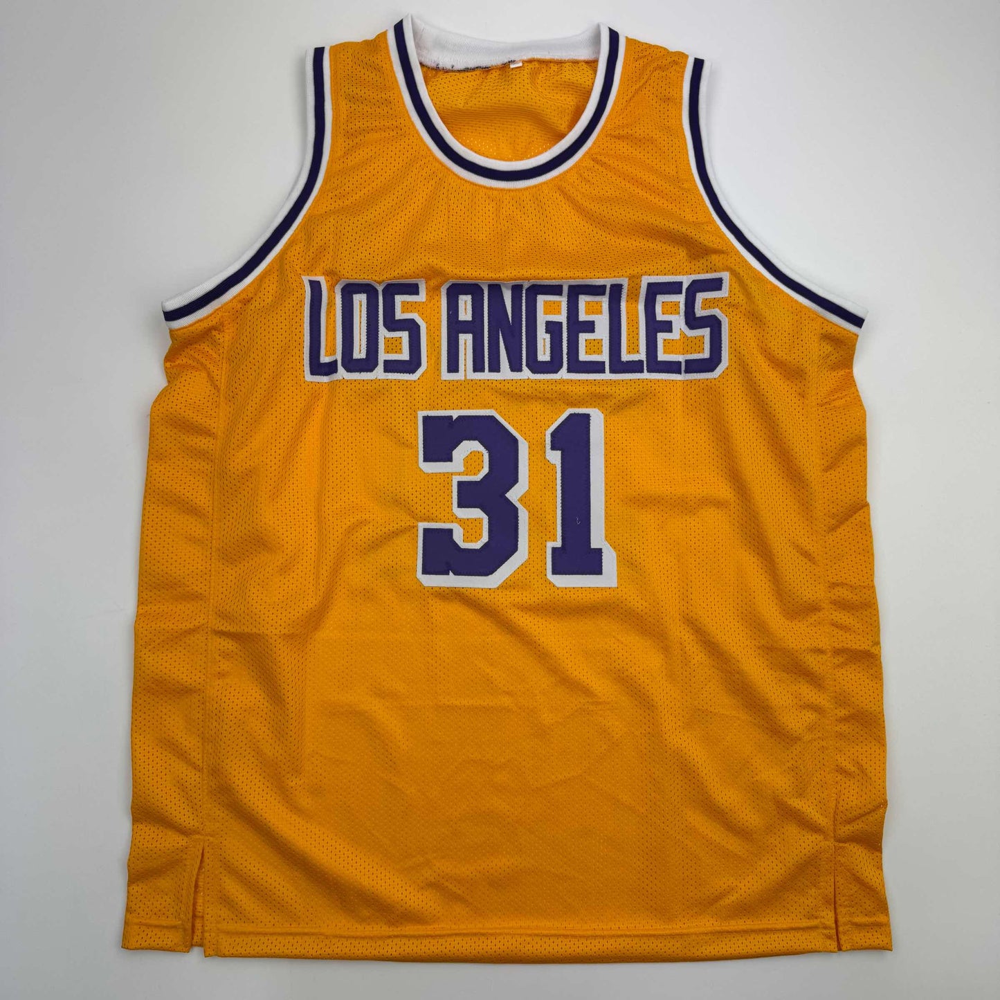 Autographed/Signed Kurt Rambis Los Angeles LA Yellow Basketball Jersey Beckett BAS COA - Sport Cards