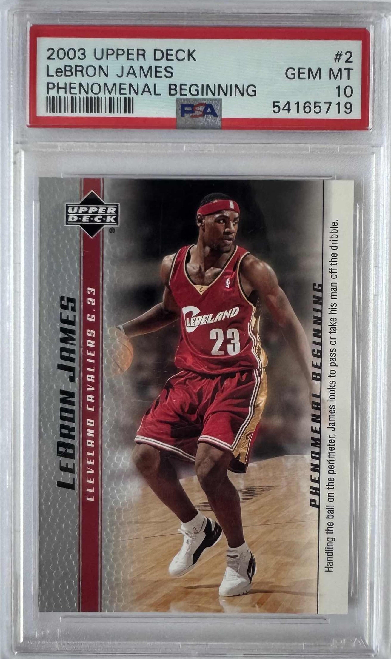 Graded 2003-04 Upper Deck UD LeBron James #2 Phenomenal Beginning Rookie RC Basketball Card PSA 10 Gem Mint
