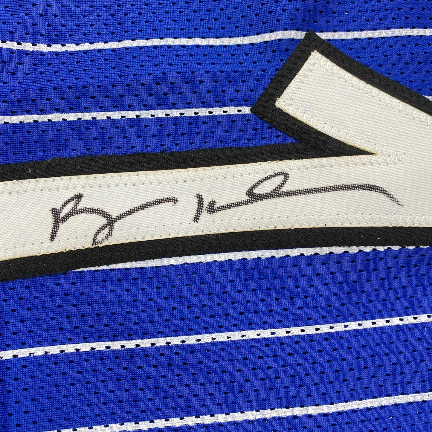 Autographed/Signed Anfernee Penny Hardaway Orlando Blue Pinstripe Basketball Jersey PSA/DNA COA - Sport Cards