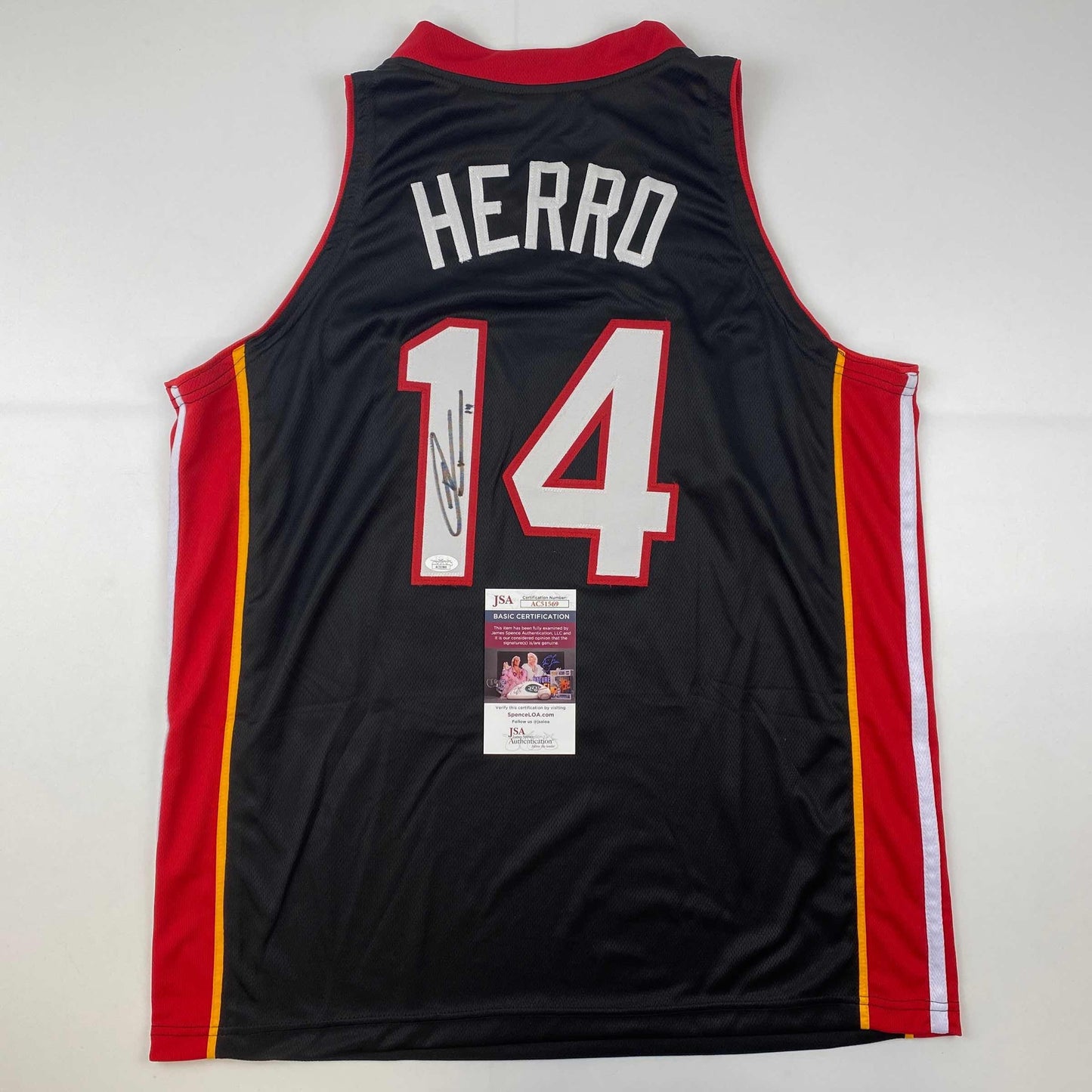 Autographed/Signed Tyler Herro Miami Black Basketball Jersey JSA COA - Sport Cards