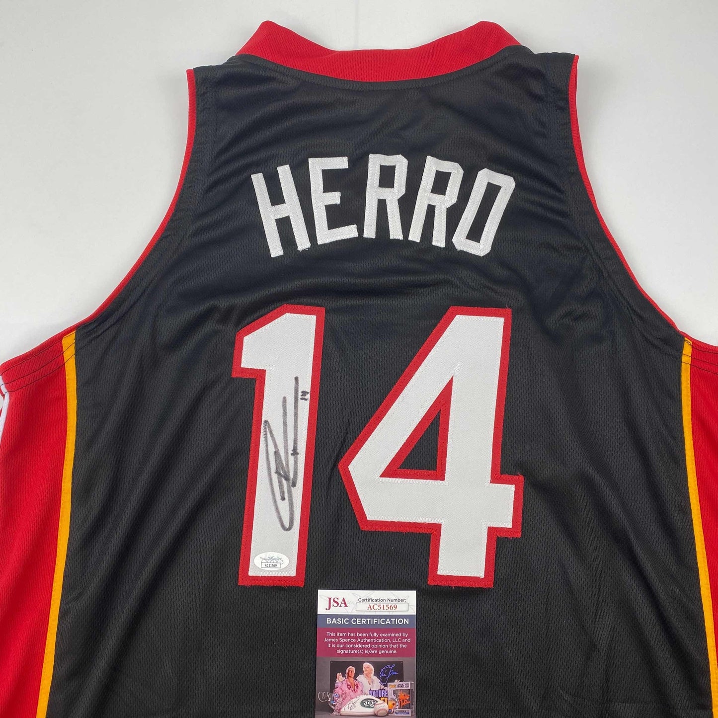 Autographed/Signed Tyler Herro Miami Black Basketball Jersey JSA COA - Sport Cards