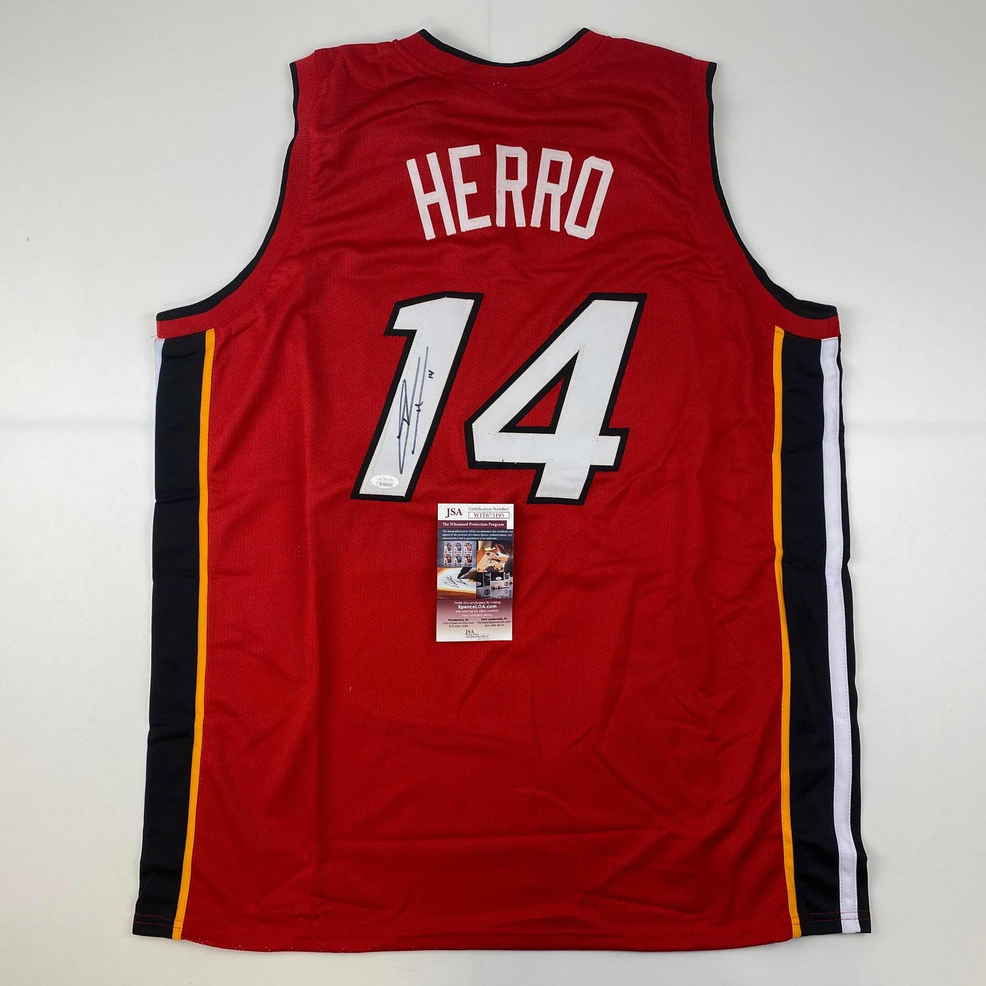 Autographed/Signed Tyler Herro Miami Red Basketball Jersey JSA COA - Sport Cards