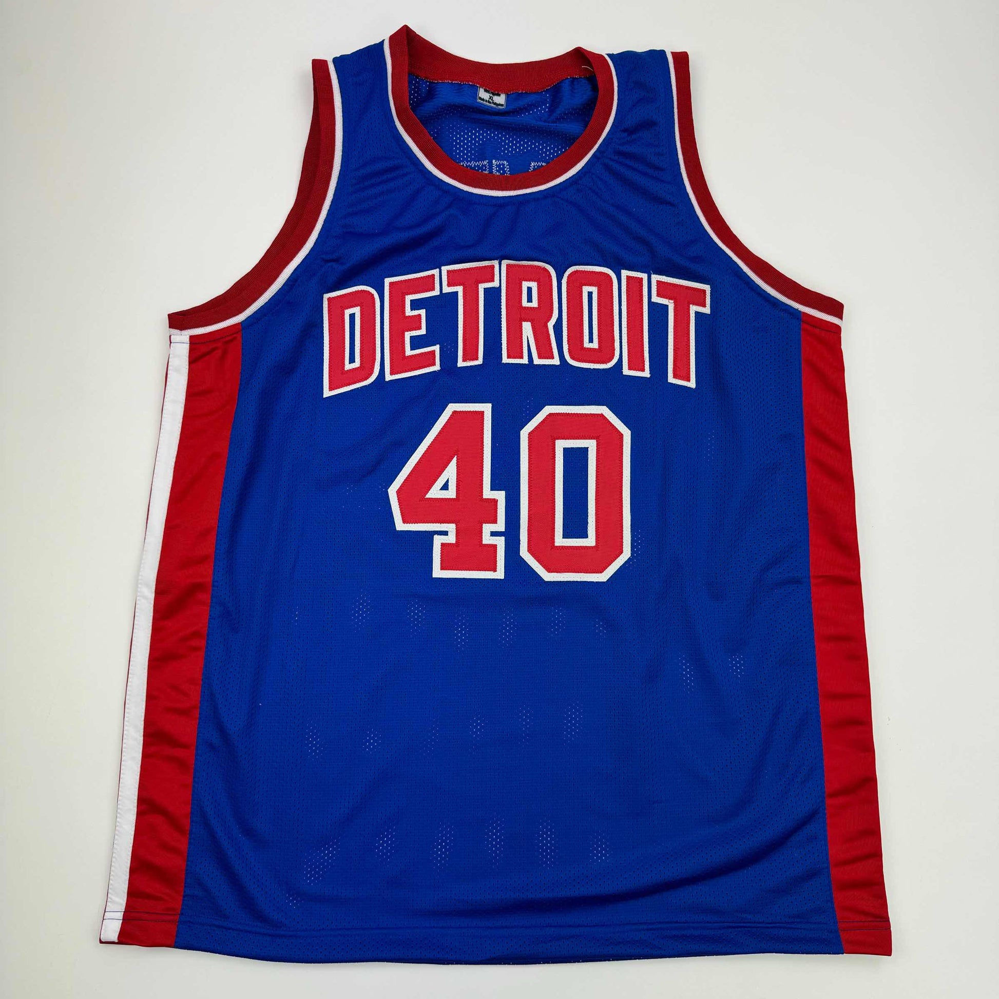 Autographed/Signed Bill Laimbeer Detroit Blue Basketball Jersey JSA COA - Sport Cards