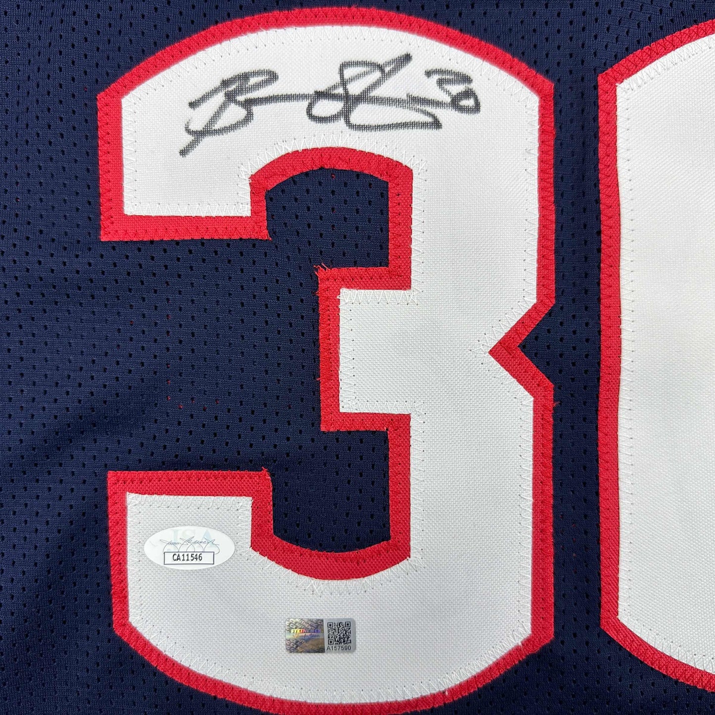 Autographed/Signed Breanna Stewart UConn Connecticut Blue College Basketball Jersey JSA COA - Sport Cards