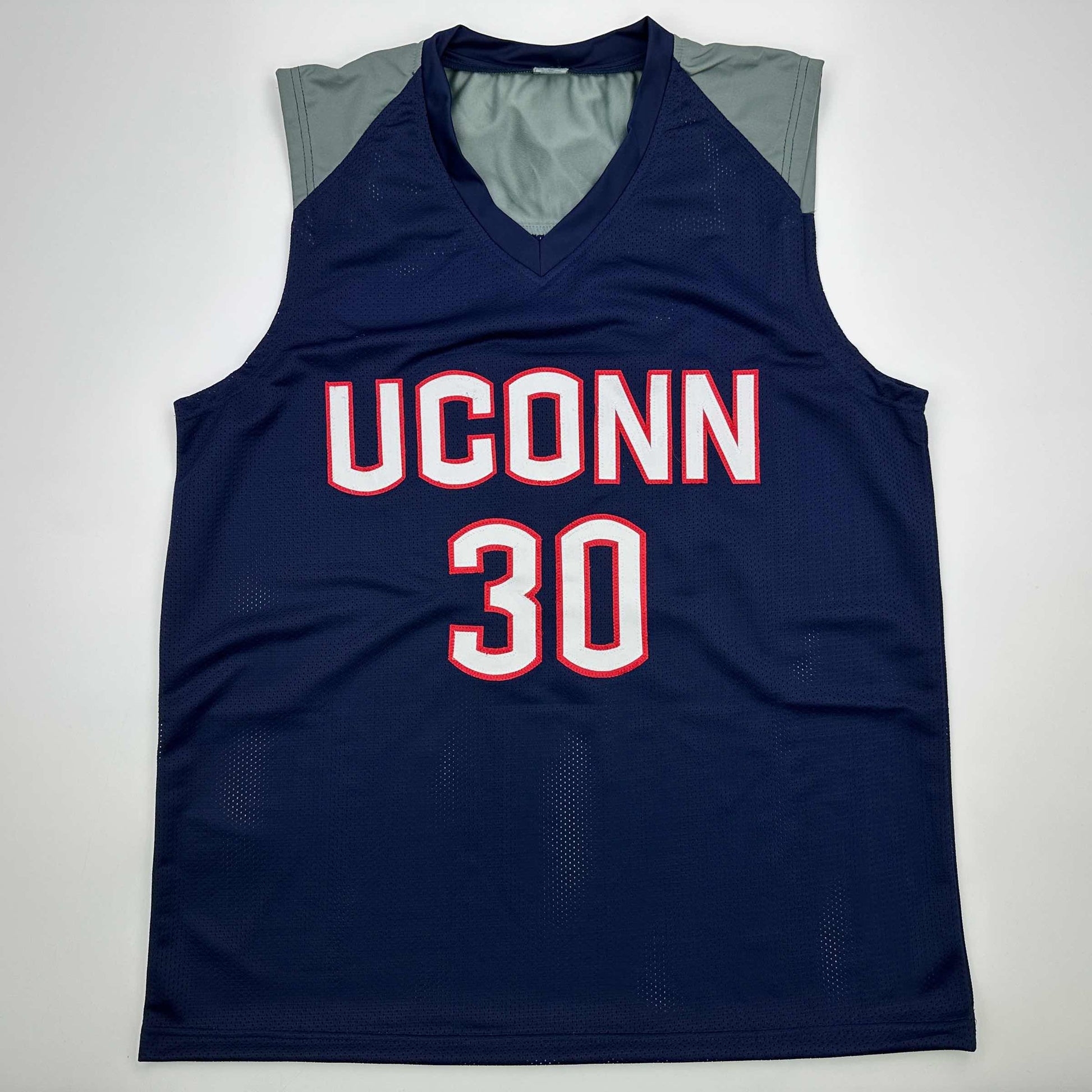 Autographed/Signed Breanna Stewart UConn Connecticut Blue College Basketball Jersey JSA COA - Sport Cards