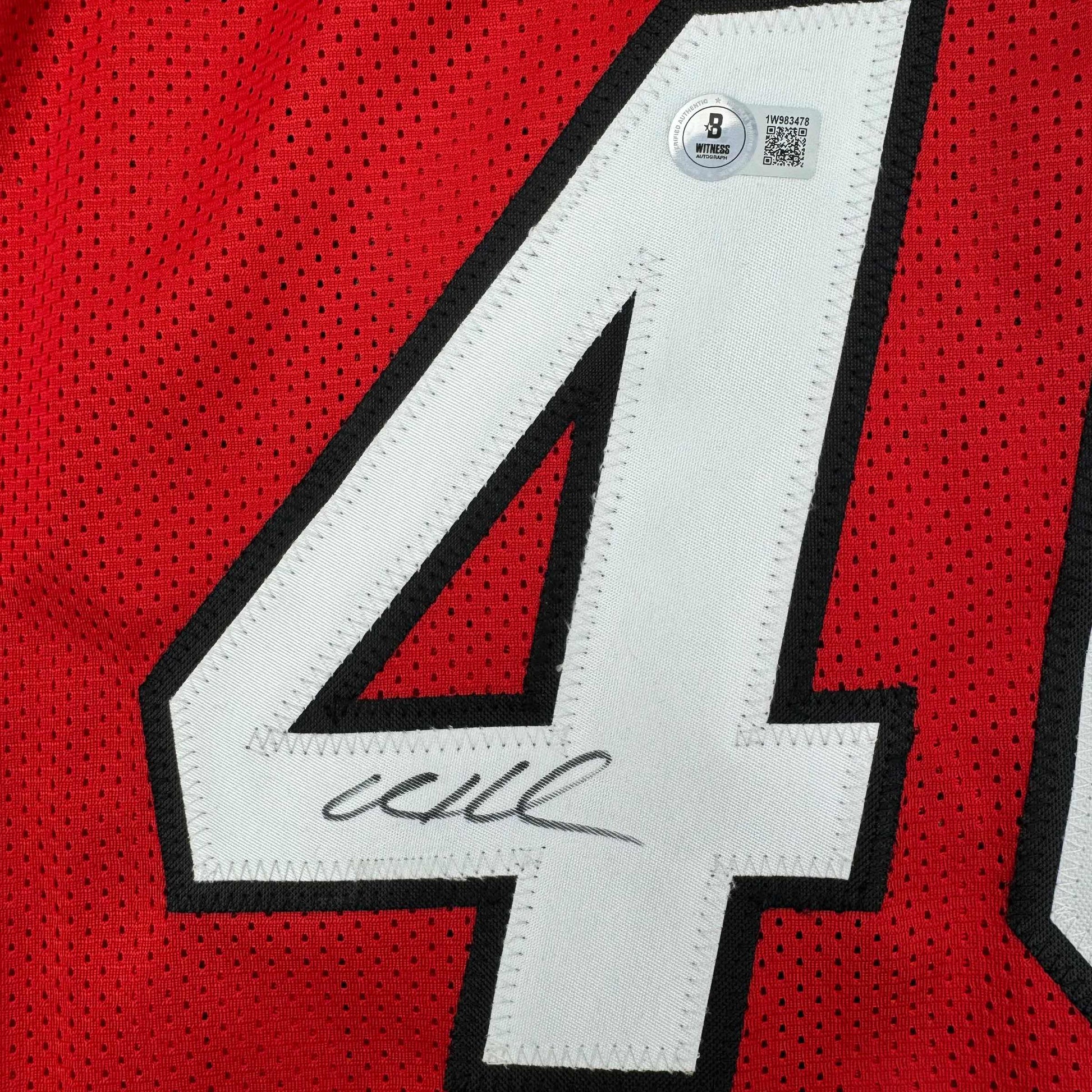 Autographed/Signed Udonis Haslem Miami Red Basketball Jersey Beckett BAS COA - Sport Cards