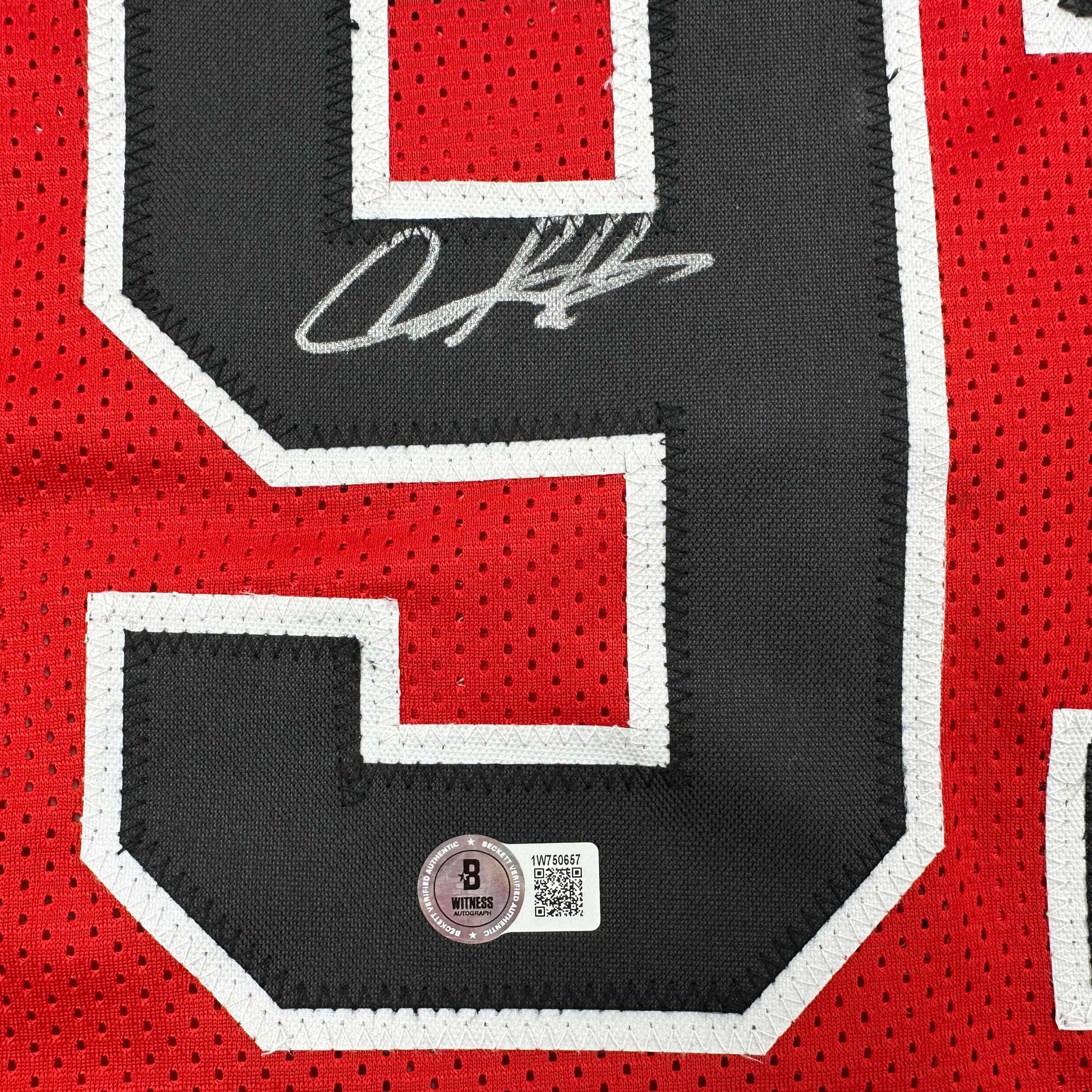 Autographed/Signed Dennis Rodman Chicago Red Basketball Jersey Beckett BAS COA - Sport Cards