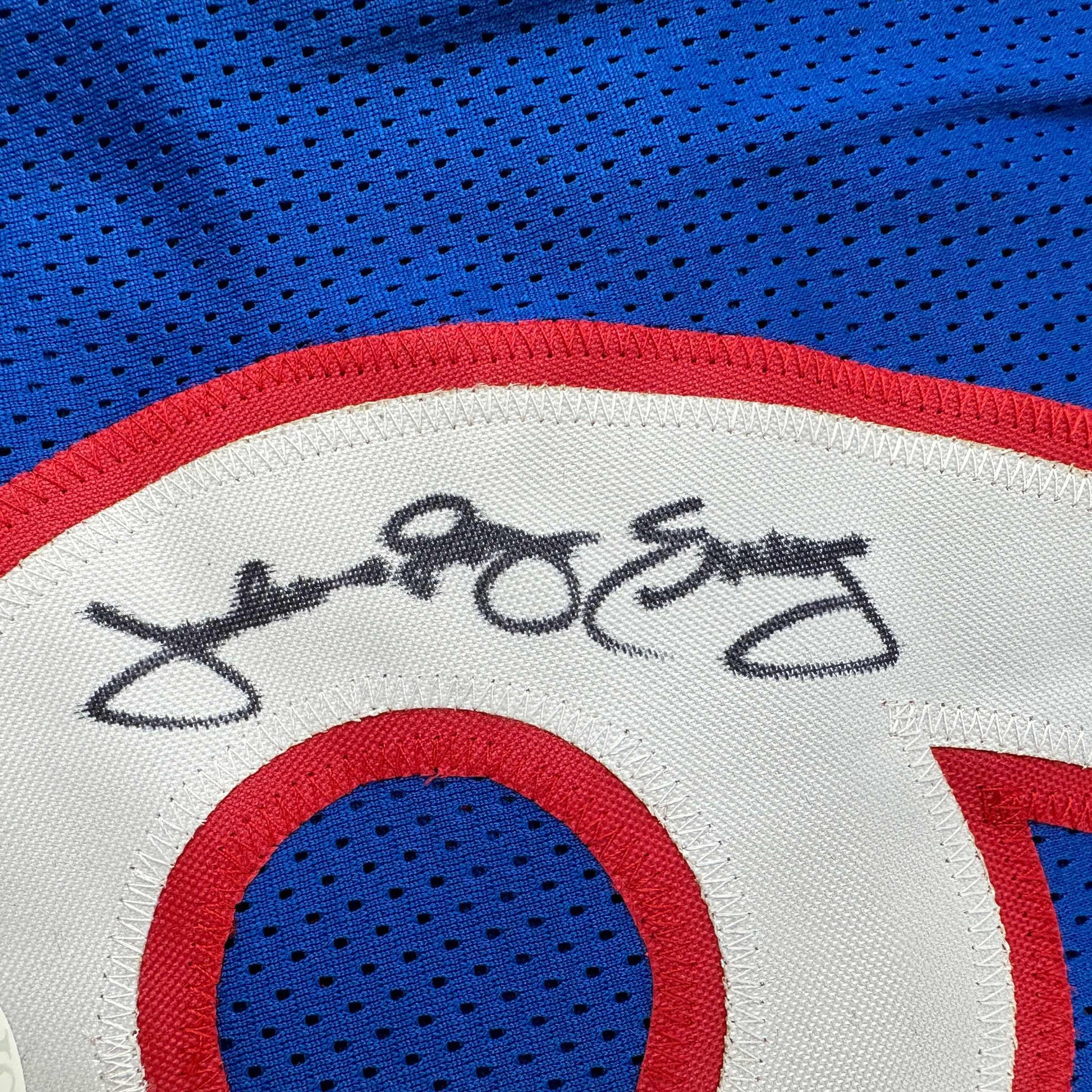 Autographed/Signed Julius Erving Dr. J Philadelphia Blue Basketball Jersey JSA COA - Sport Cards