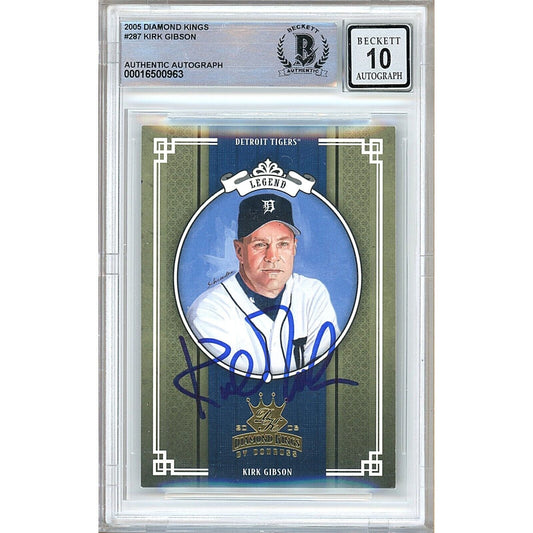 2005 Donruss Diamond Kings #287 — Kirk Gibson Detroit Tigers Autographed Trading Card — Beckett Authentication
