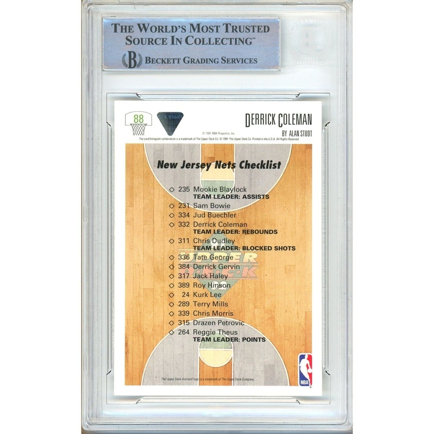 1991-92 Upper Deck #550 — Derrick Coleman NJ Nets Autographed Trading Card — Beckett Authentication