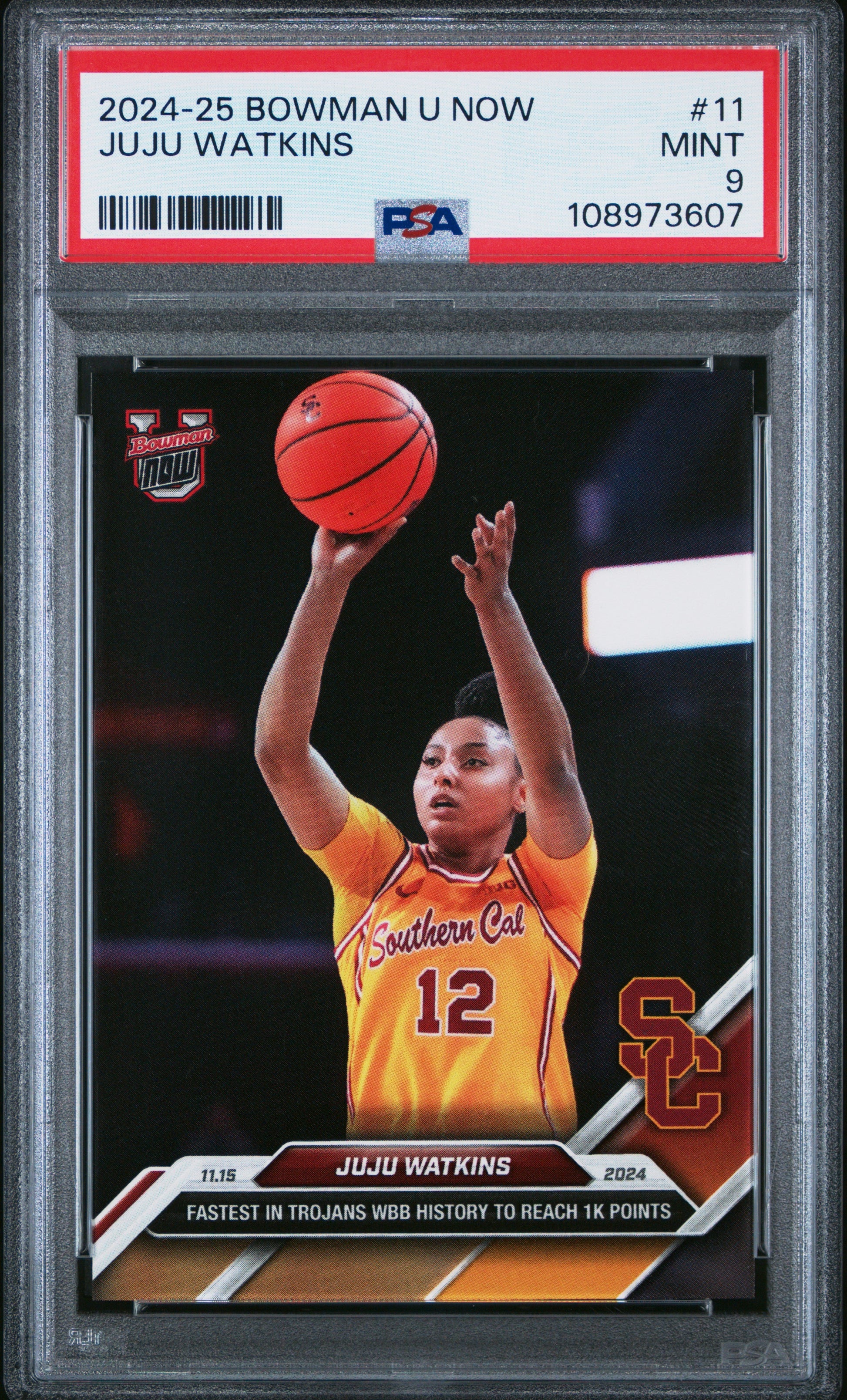 Graded 2024 Topps Bowman U Now JuJu Watkins #11 Rookie RC Basketball Card PSA 9 Mint - Sport Cards