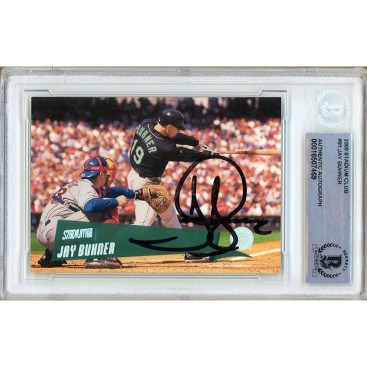 2000 Topps Stadium Club # 91 — Jay Buhner Seattle Mariners Autographed Trading Card Beckett Authentication