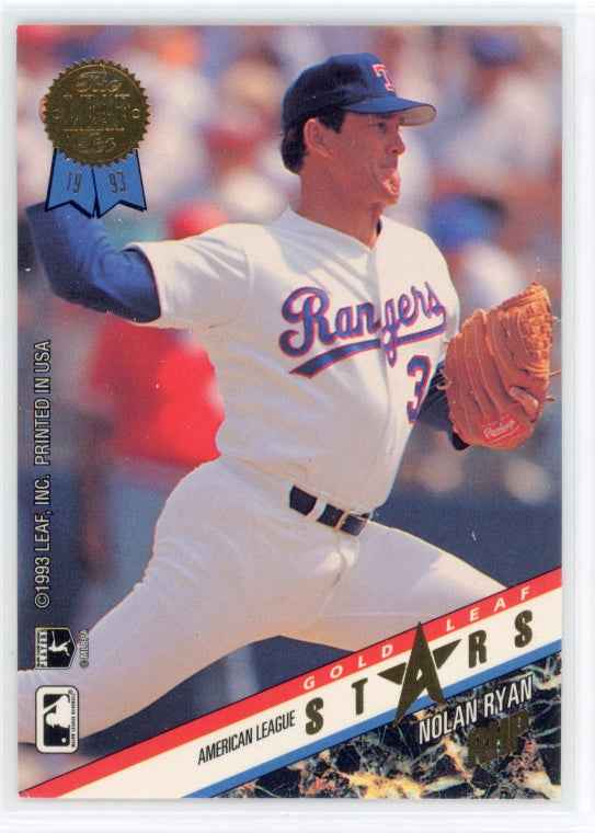 1993 The Leaf Set Gold All-Stars Nolan Ryan Greg Maddux Card #R19
